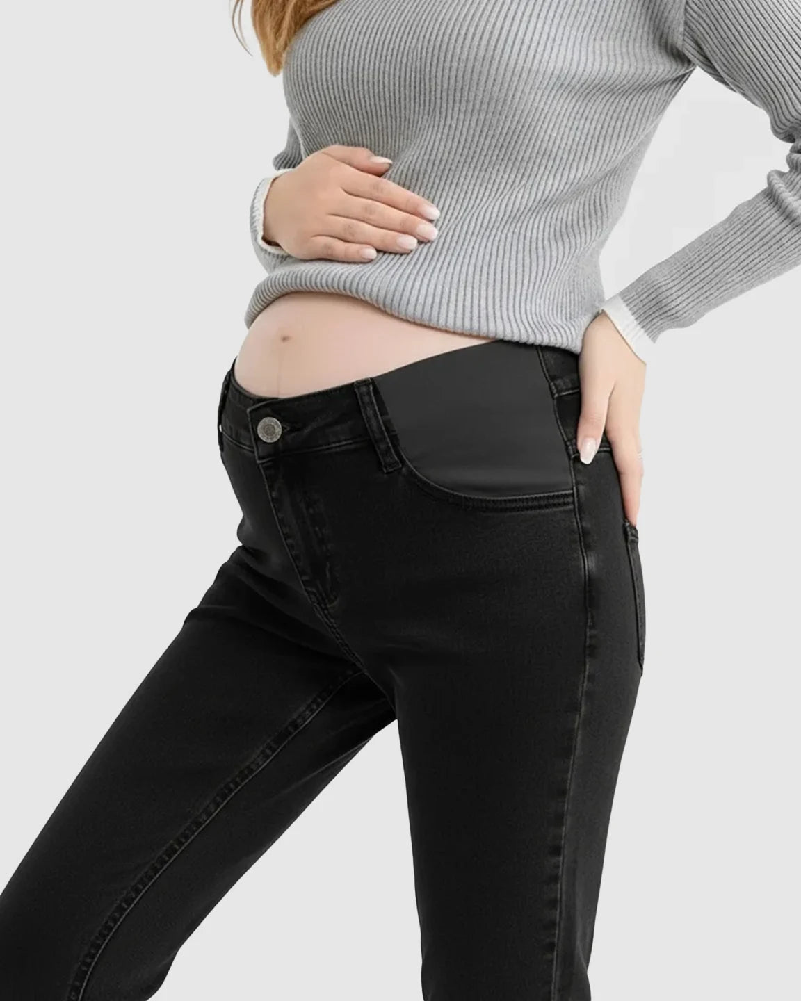 Side Panel Straight-Leg Maternity Jeans
