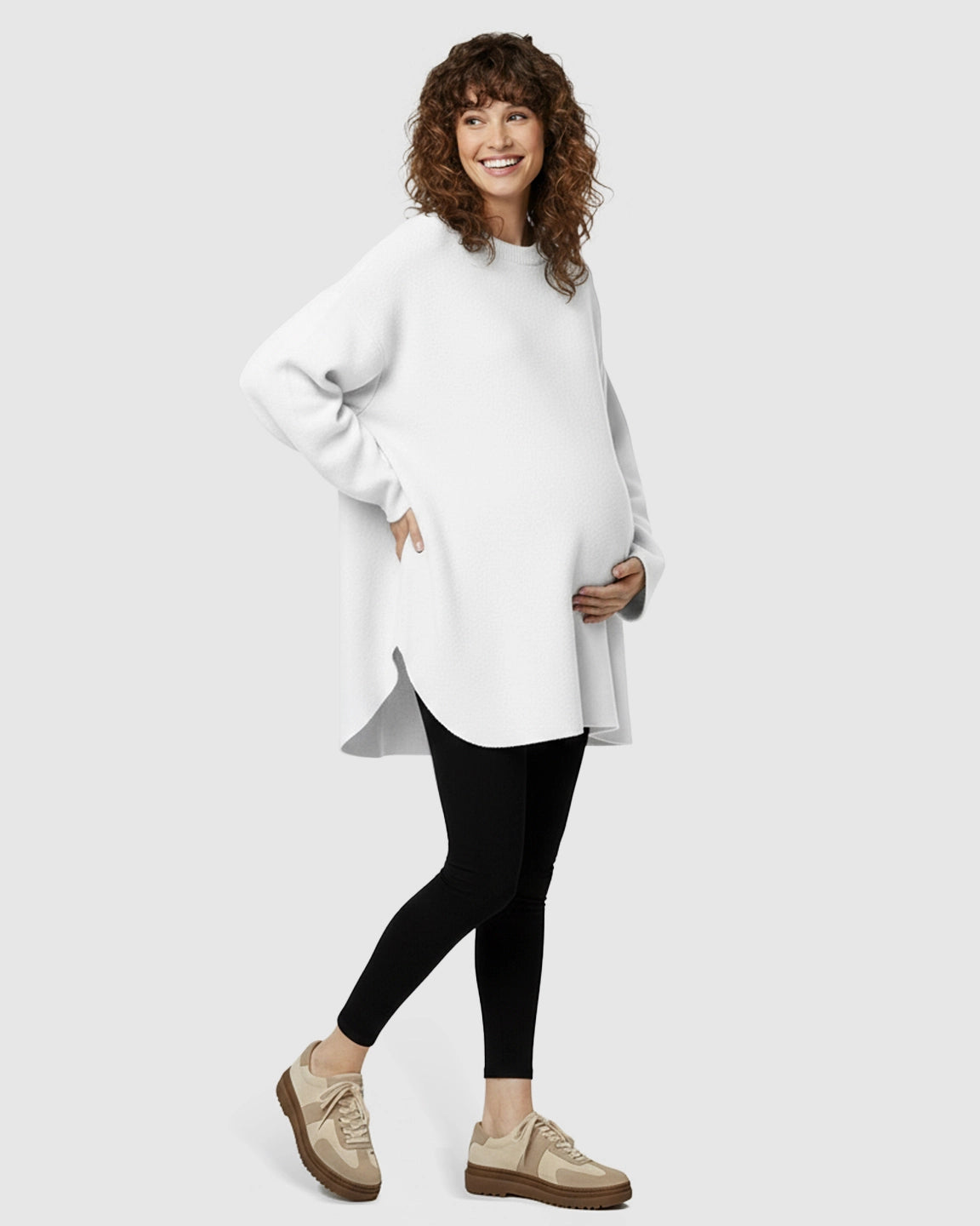 Cozy Woolen Loose-Fit Maternity Sweater