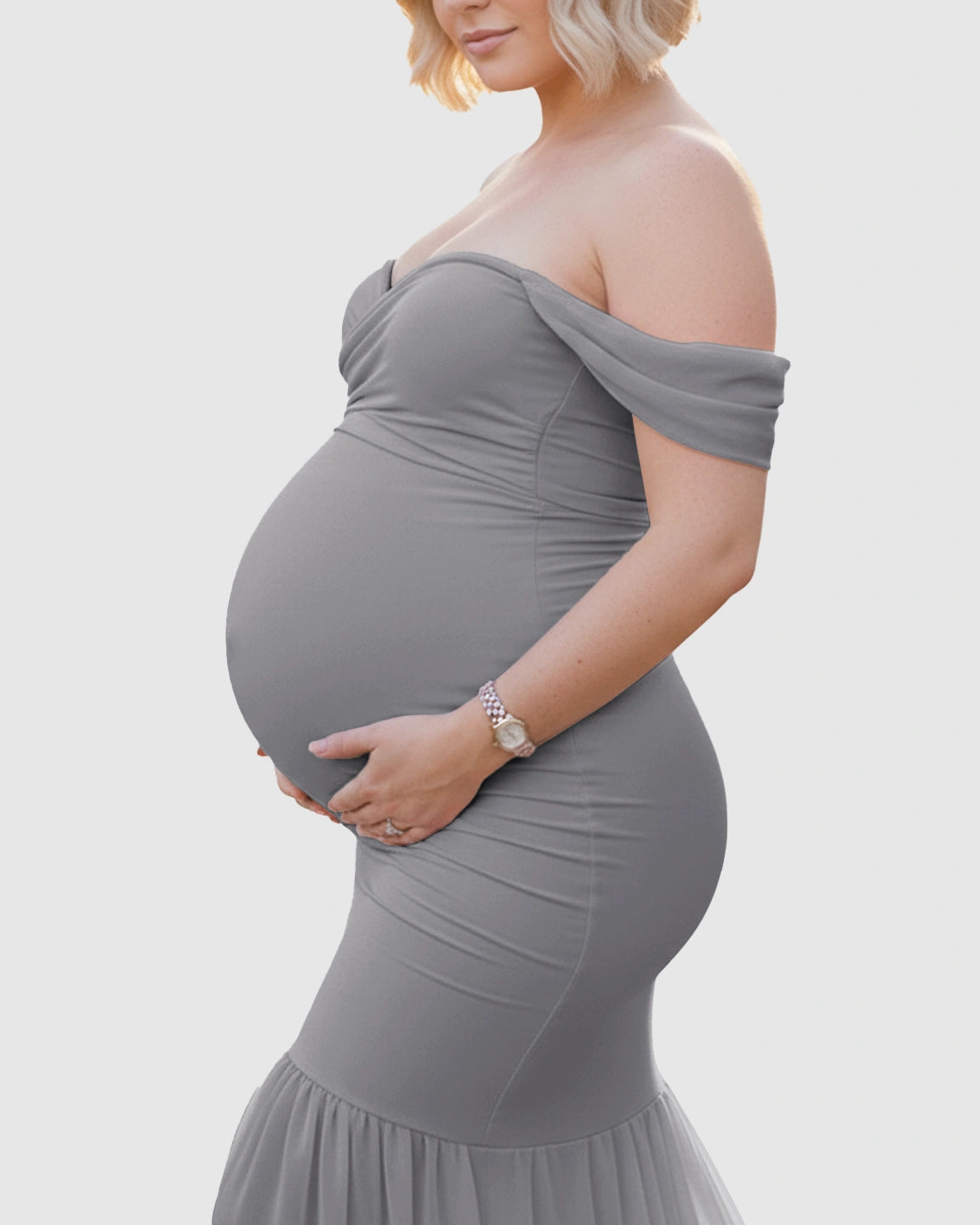 Off-Shoulder Mermaid Maternity Photoshoot Gown