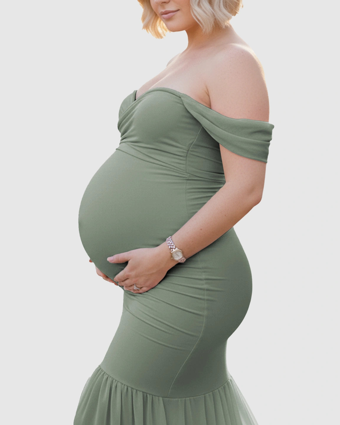 Off-Shoulder Mermaid Maternity Photoshoot Gown