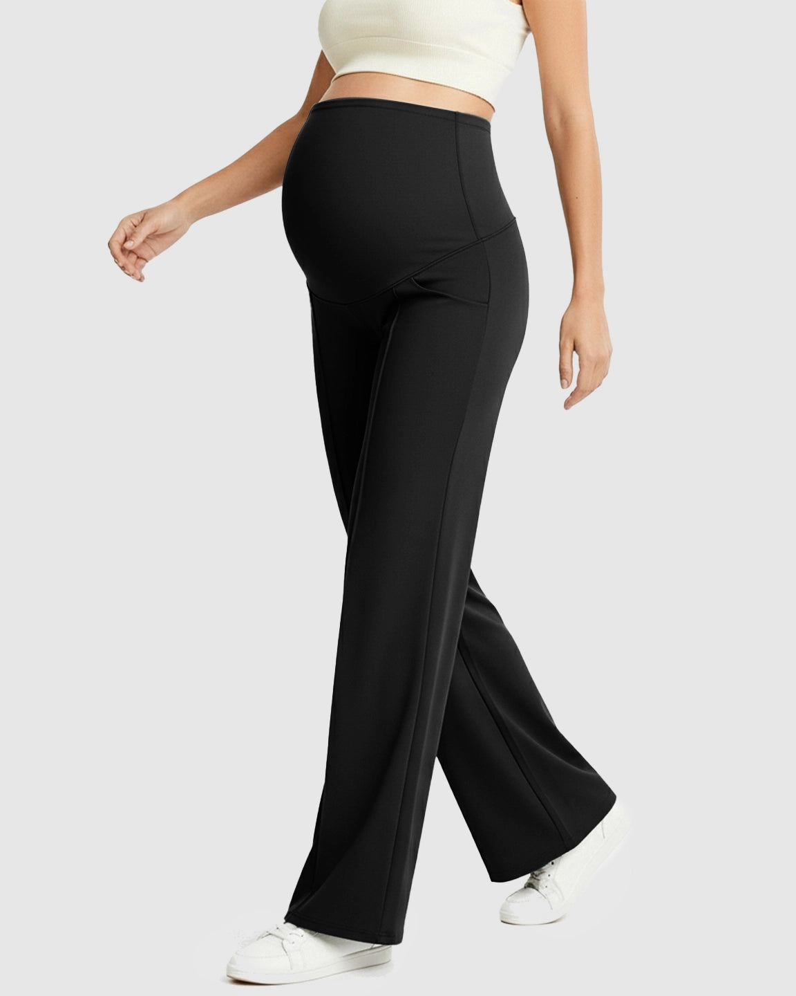 High Waist Maternity Pants With Relaxed Fit