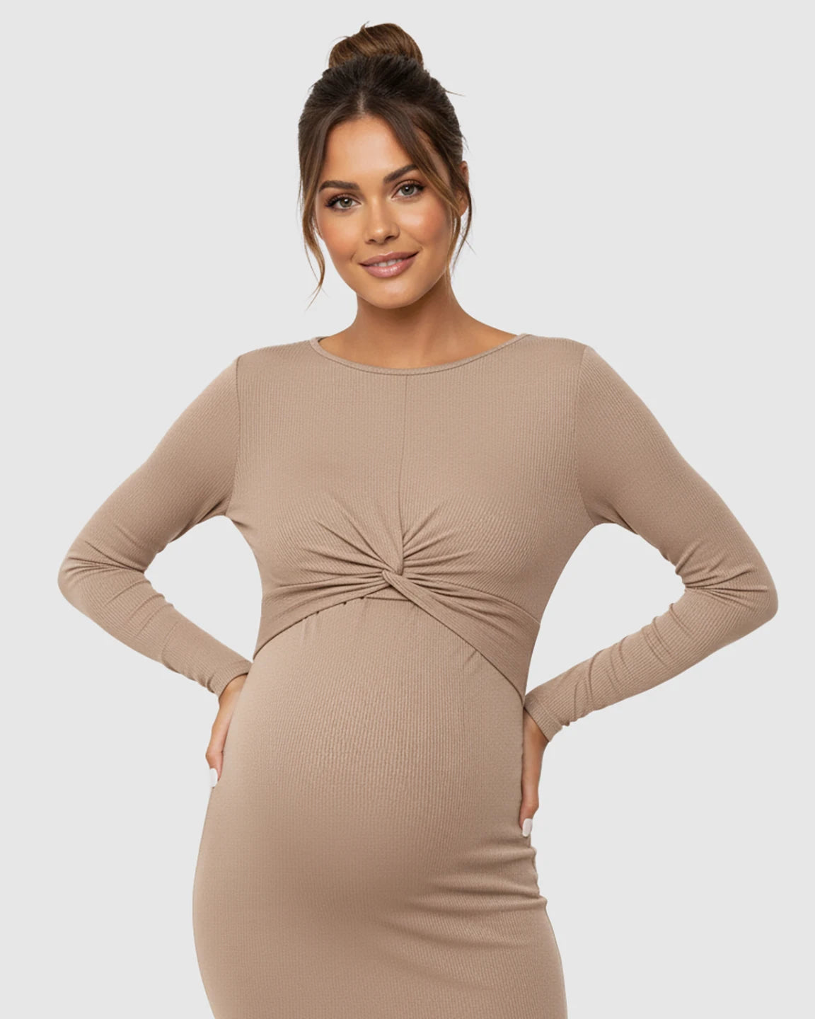Twist-Front Bodycon Maternity Short Dress