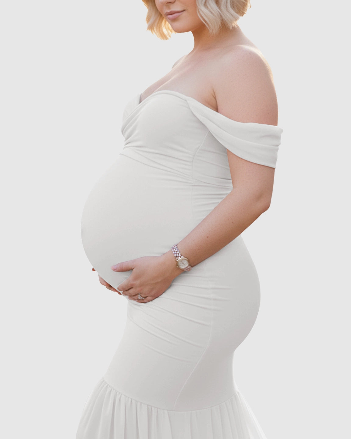 Off-Shoulder Mermaid Maternity Photoshoot Gown