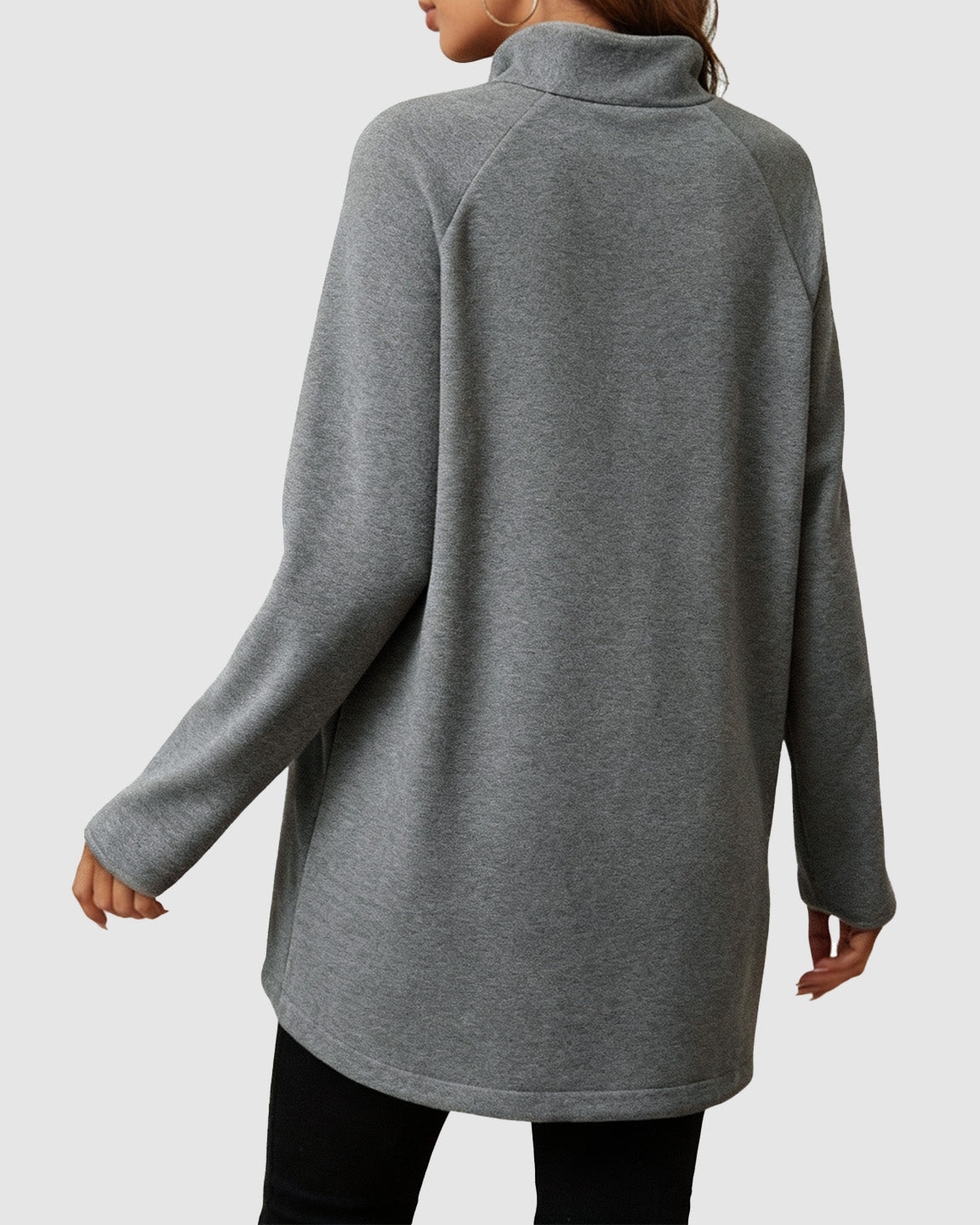 Half-Zip Long Sleeve Maternity Top