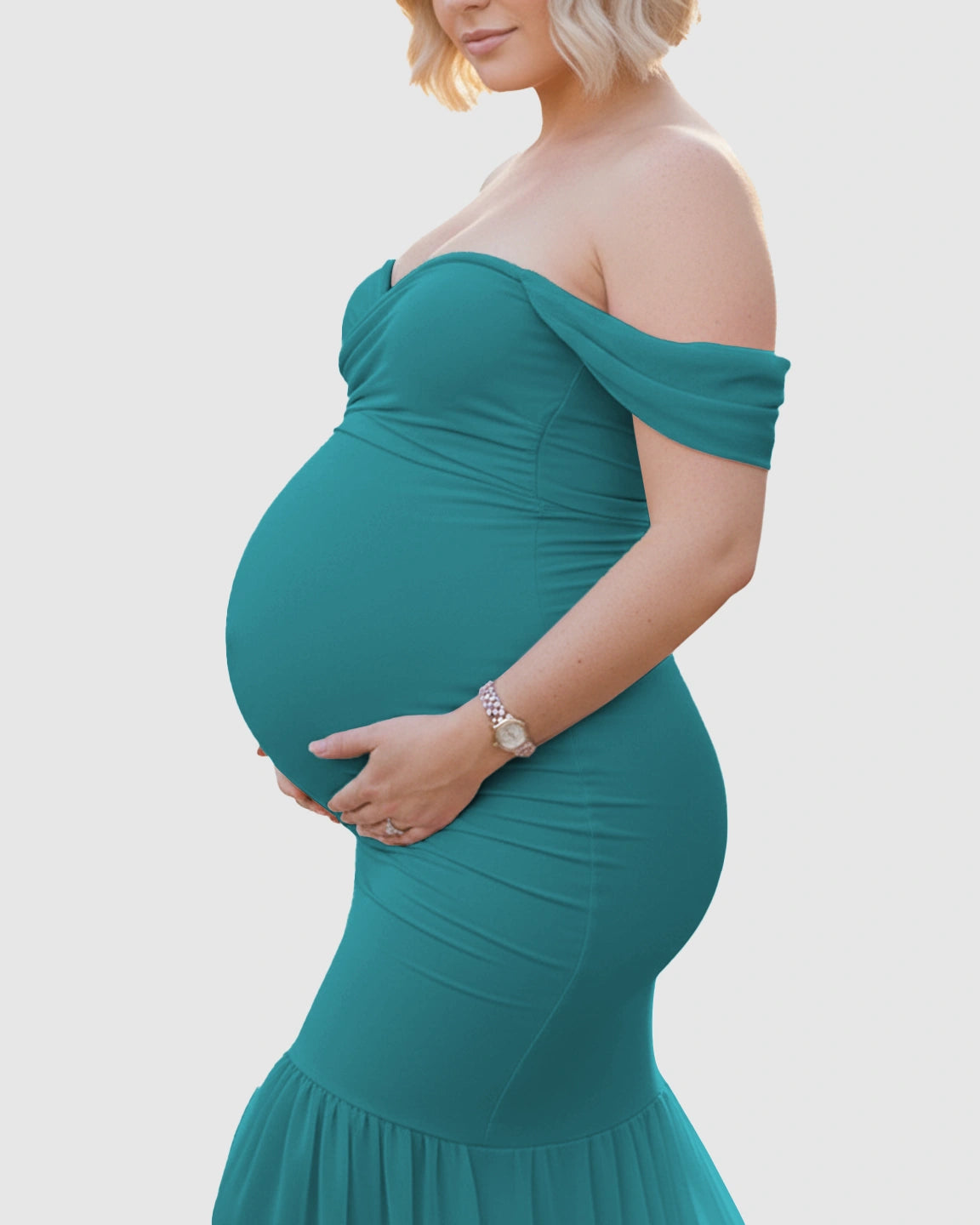 Off-Shoulder Mermaid Maternity Photoshoot Gown