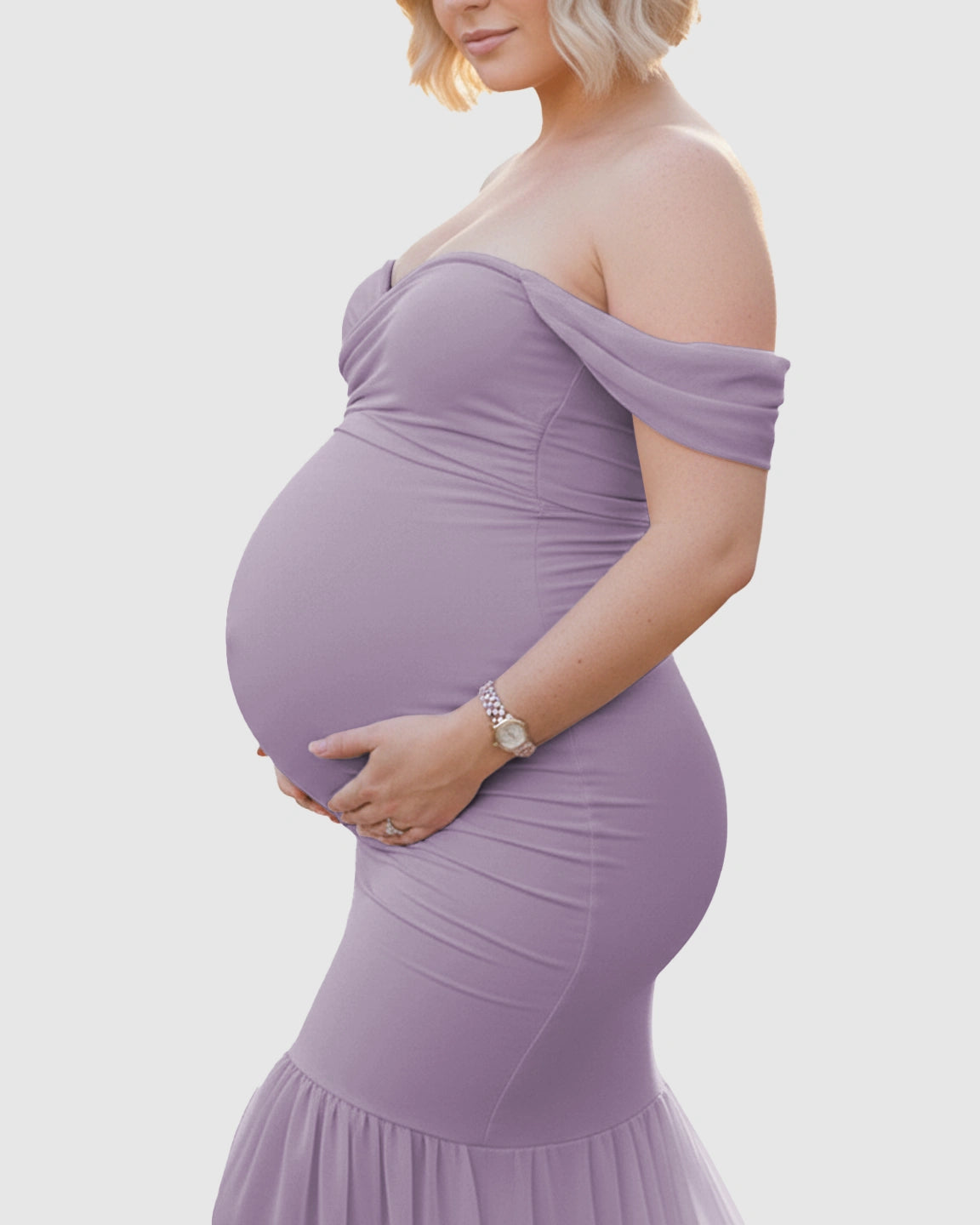 Off-Shoulder Mermaid Maternity Photoshoot Gown