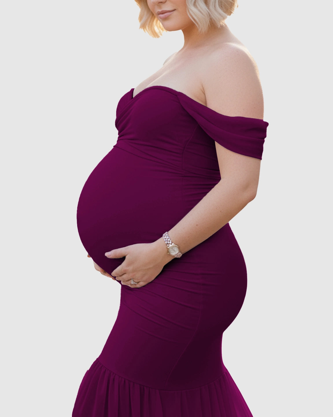 Off-Shoulder Mermaid Maternity Photoshoot Gown