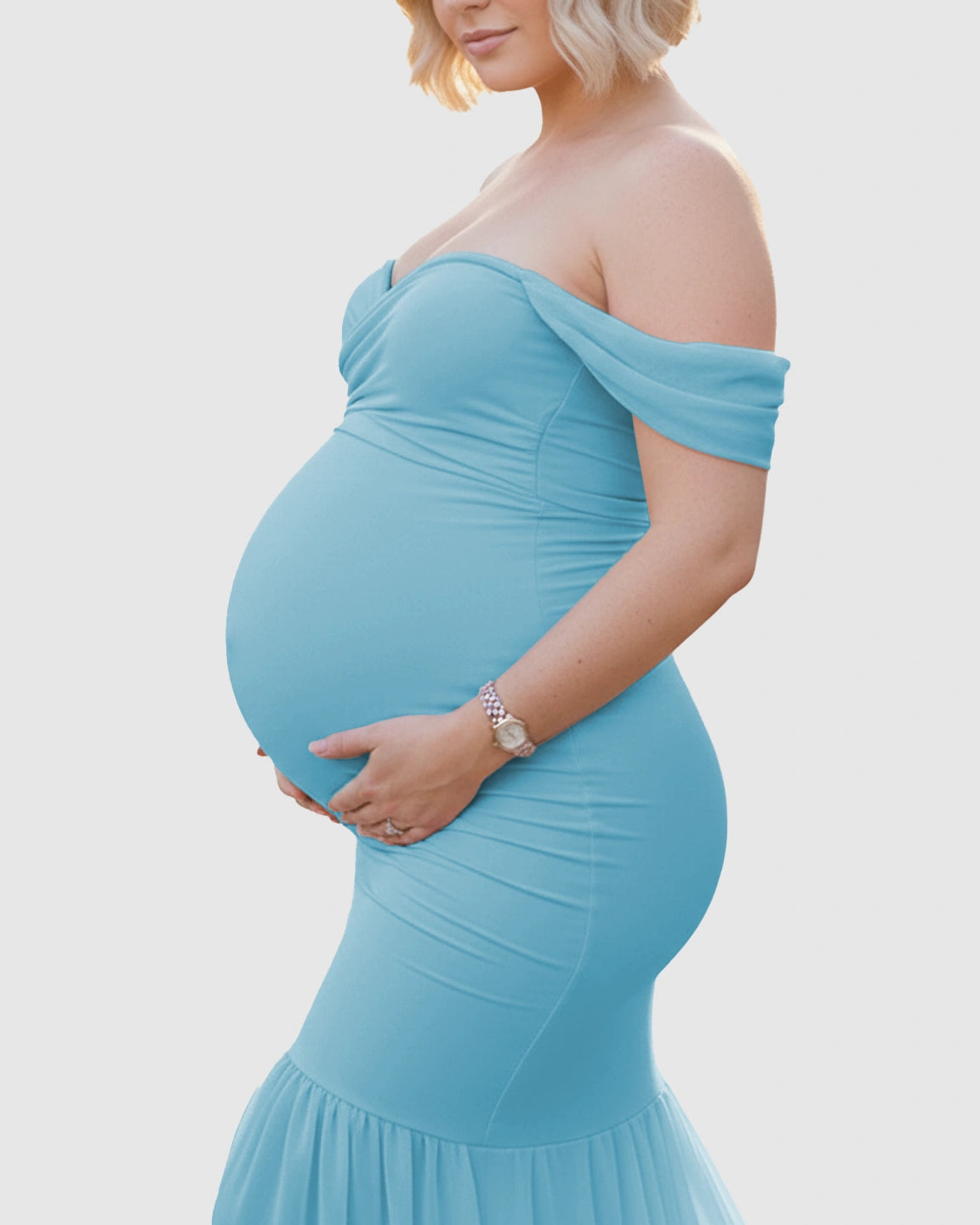 Off-Shoulder Mermaid Maternity Photoshoot Gown