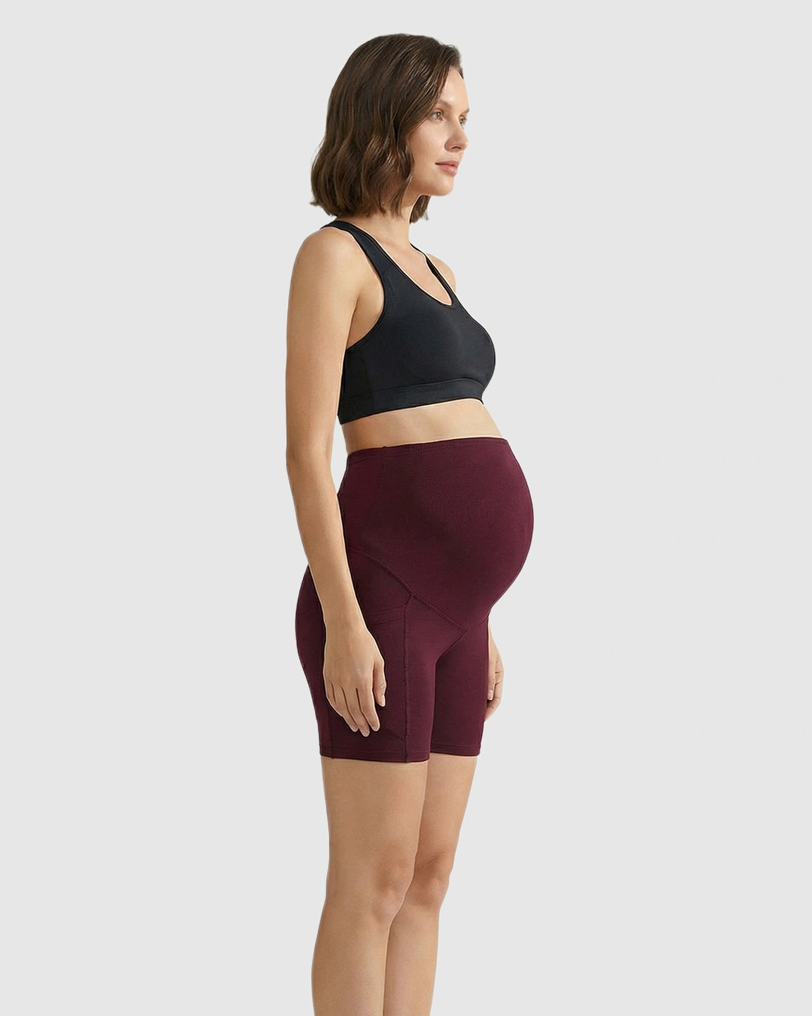 High-Waist Supportive Maternity Shorts