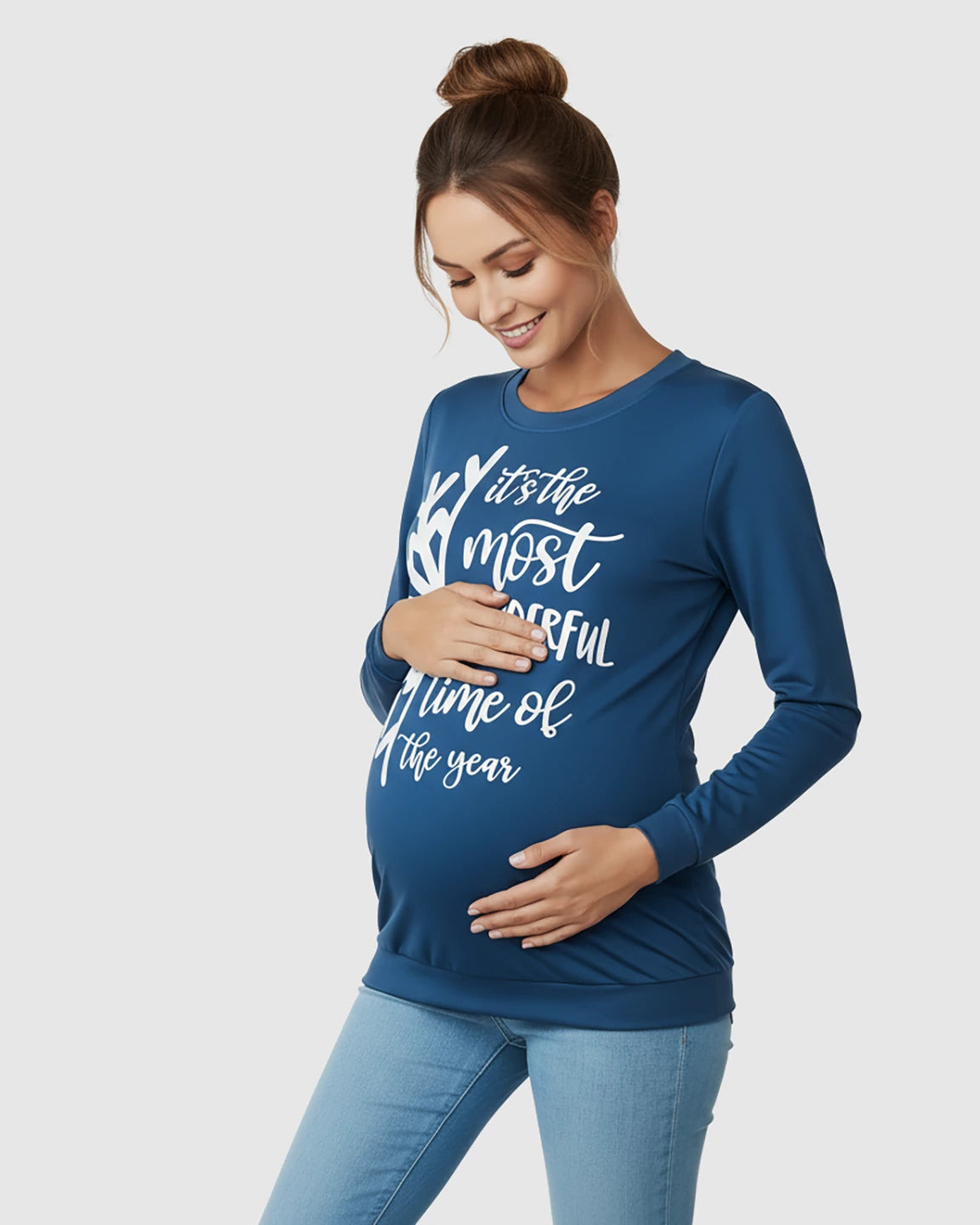 Long-Sleeve Relaxed Fit Maternity Sweatshirt