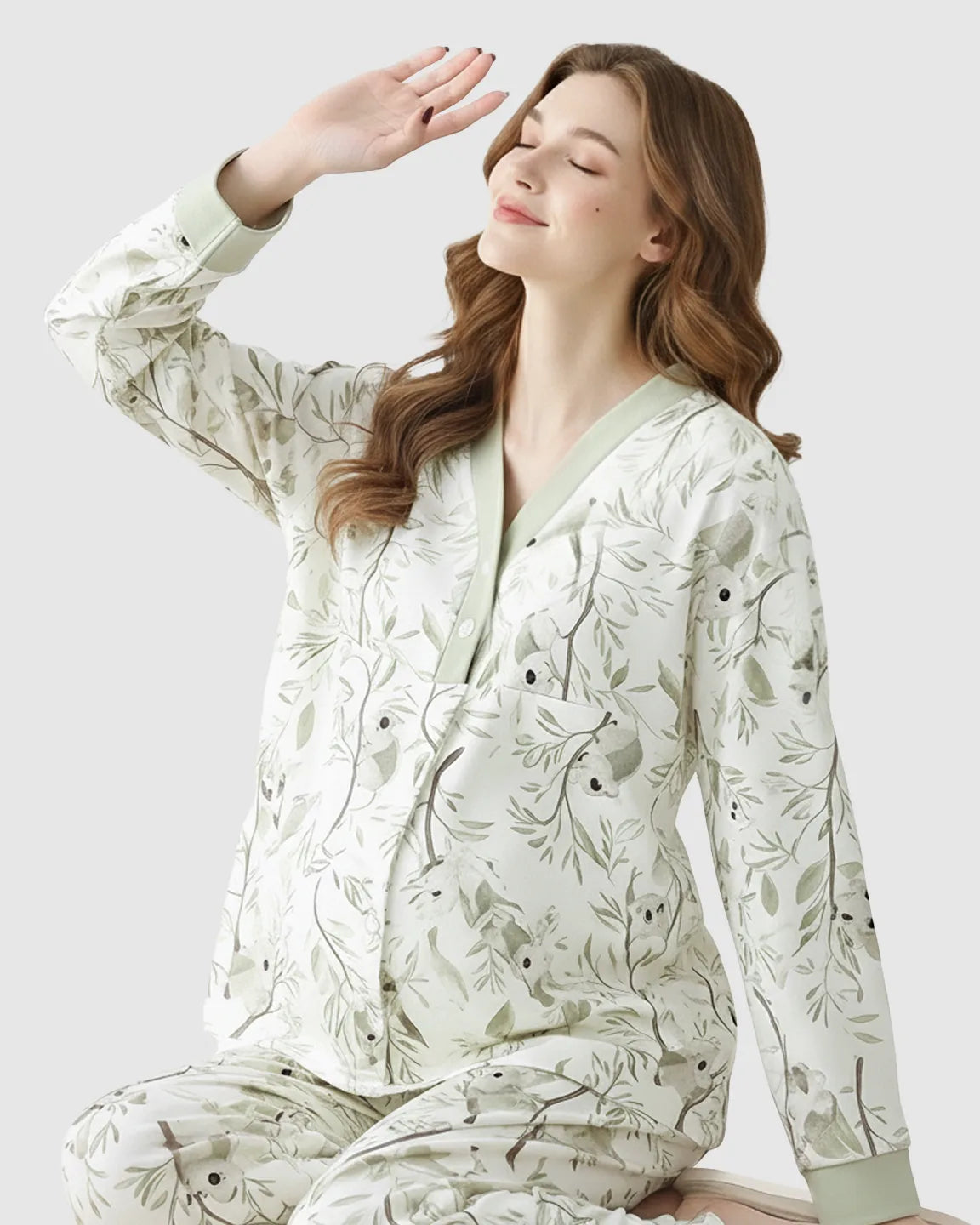 Double-Sided Cotton Relaxed Maternity Lounge Set