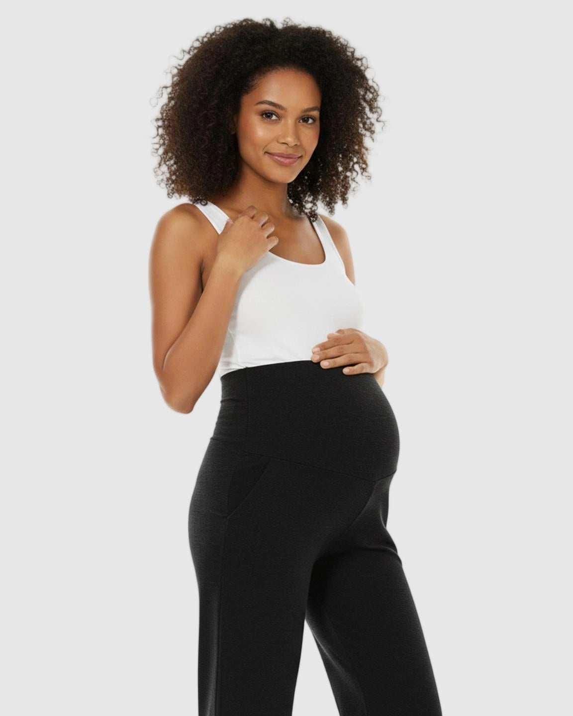 Foldable Waistband Wide-Leg Maternity Lounge Pants