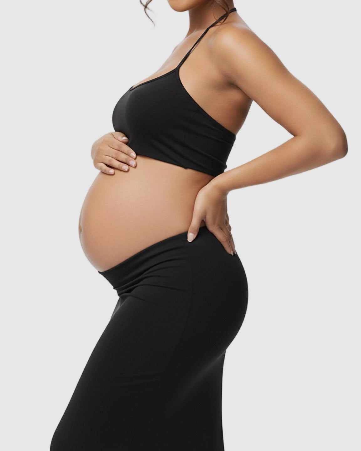 Butt-Lifting Halter Neck Bodycon Maternity Photoshoot Gown