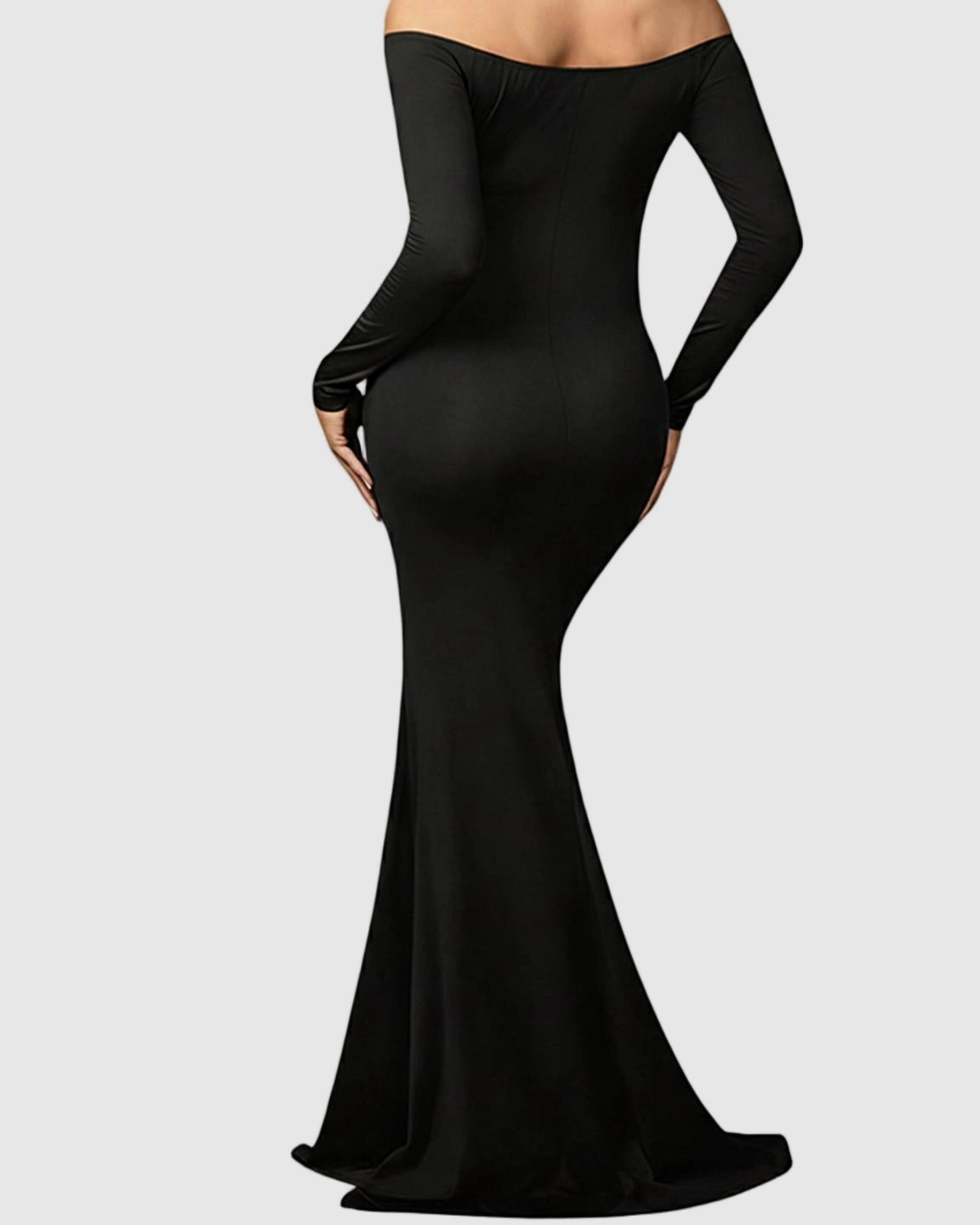 Off-Shoulder Bump Reveal Maternity Photoshoot Gown