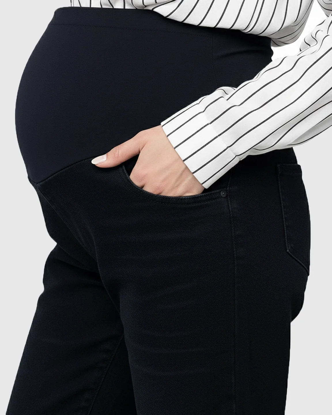 High-Waist Belly-Support Maternity Denim Jeans