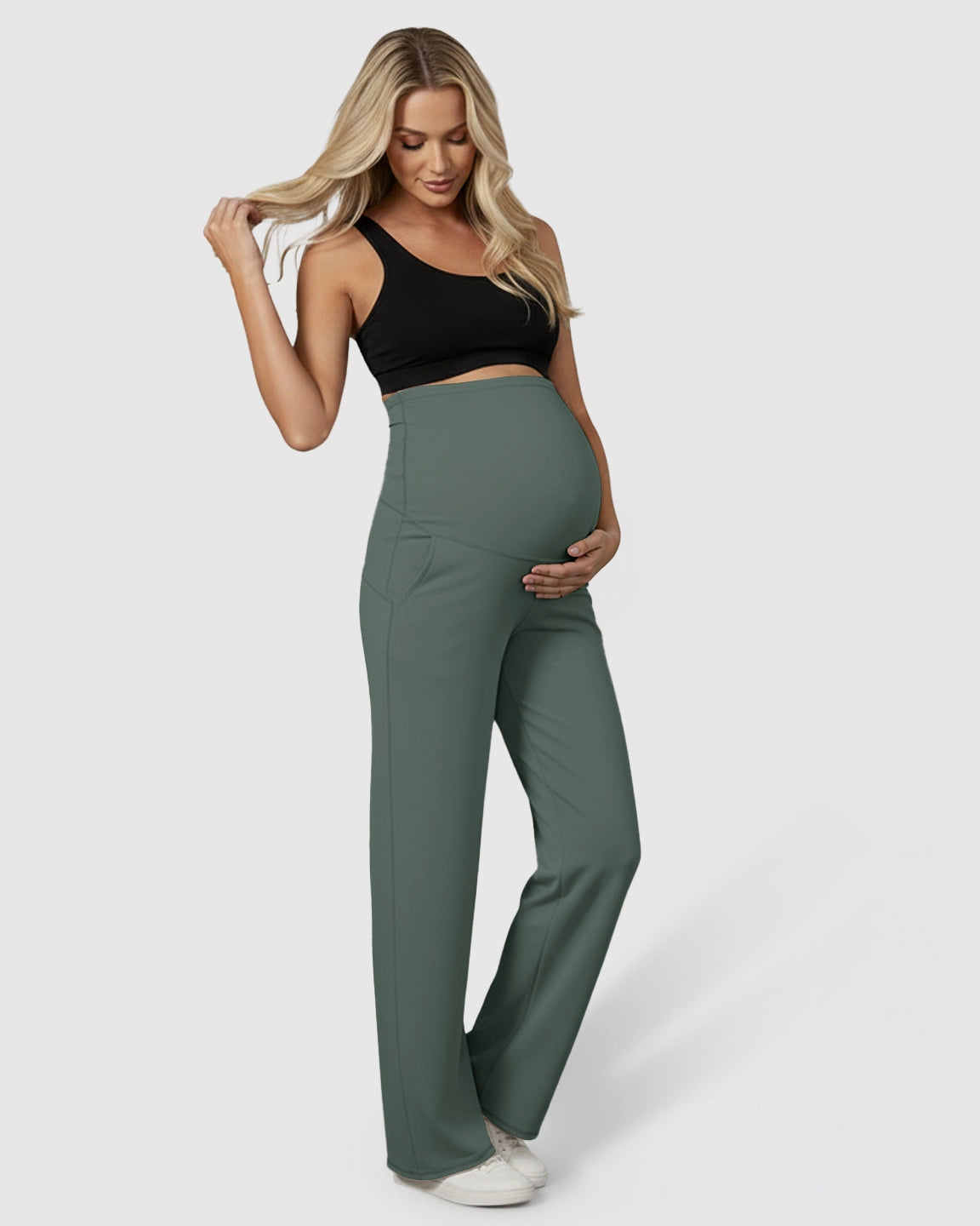 High-Waist Straight-Leg Maternity Pants