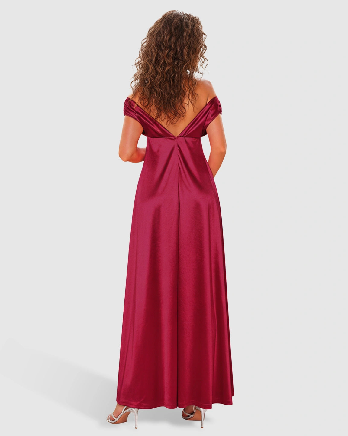 Ruched Off-Shoulder Empire Waist Maternity Maxi Dress