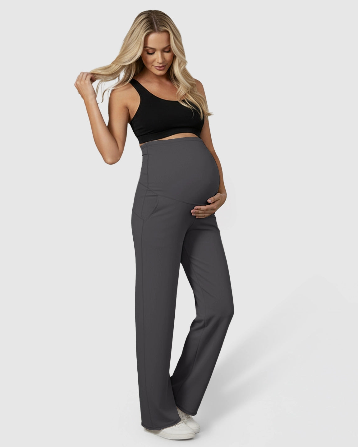 High-Waist Straight-Leg Maternity Pants