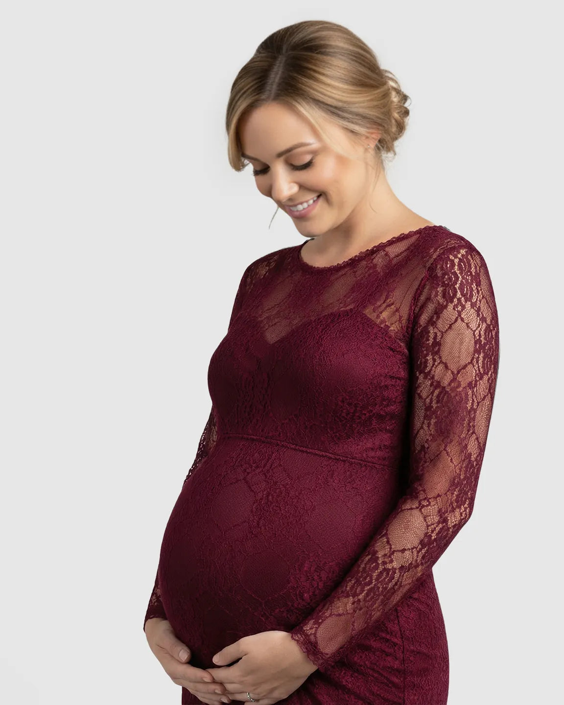 Sheer Lace Trumpet Maternity Photoshoot Gown