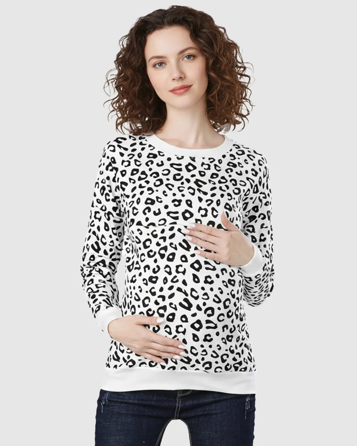 Long-sleeve Printed Maternity & Nursing Sweatshirt