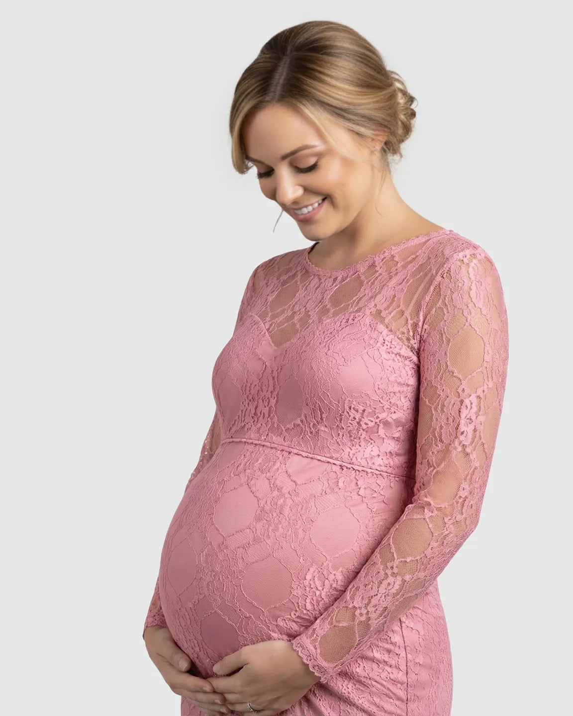 Sheer Lace Trumpet Maternity Photoshoot Gown