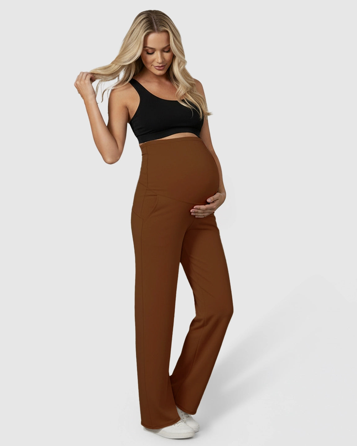 High-Waist Straight-Leg Maternity Pants