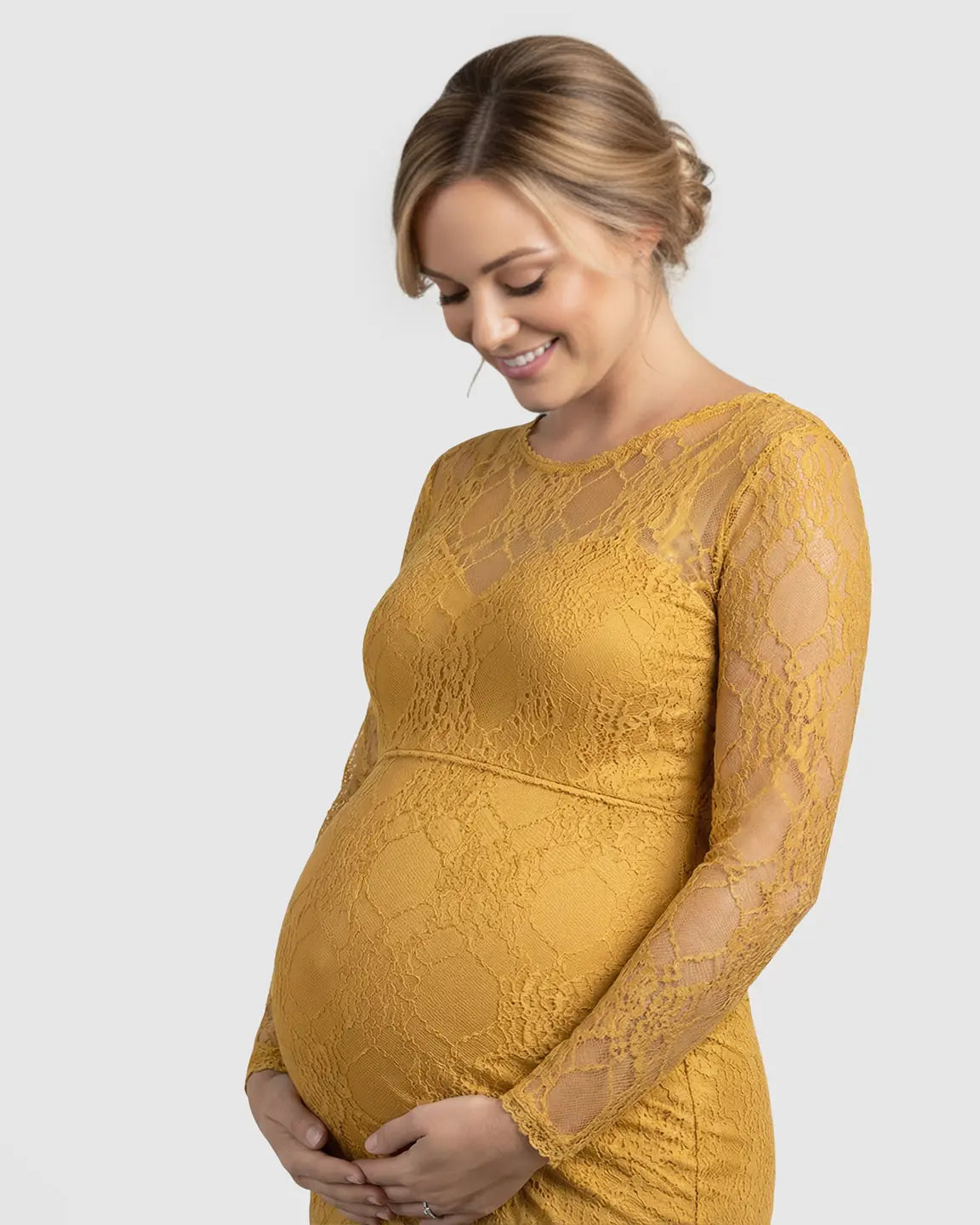 Sheer Lace Trumpet Maternity Photoshoot Gown