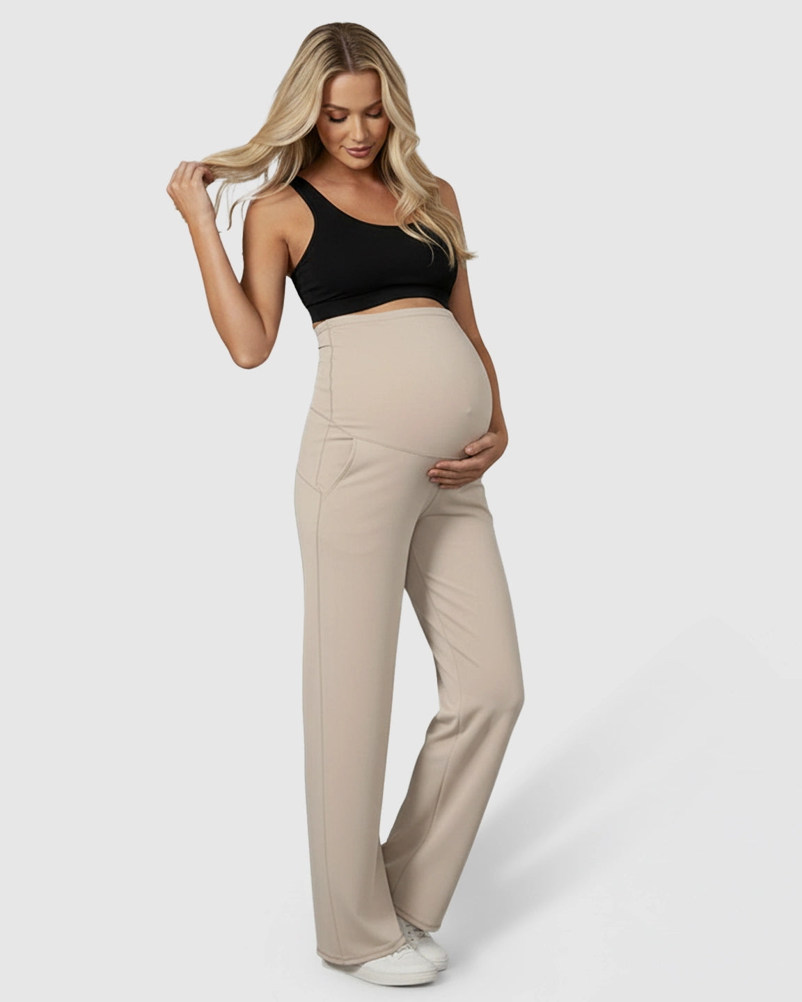 High-Waist Straight-Leg Maternity Pants