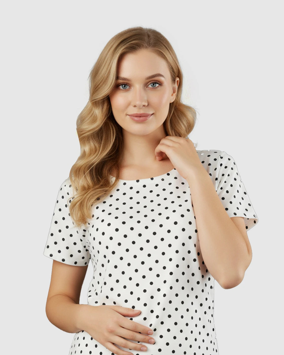 Hidden Nursing Access Polka Dot Maternity Lounge Set