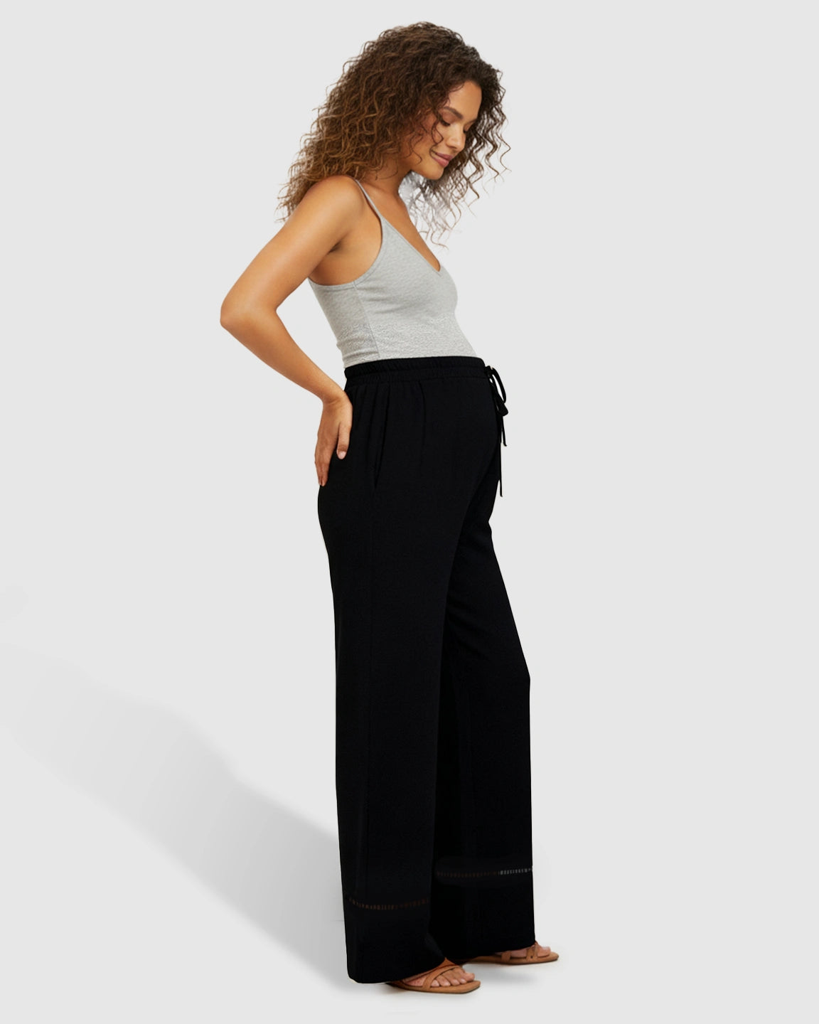 High-Waisted Wide-leg Maternity Pants