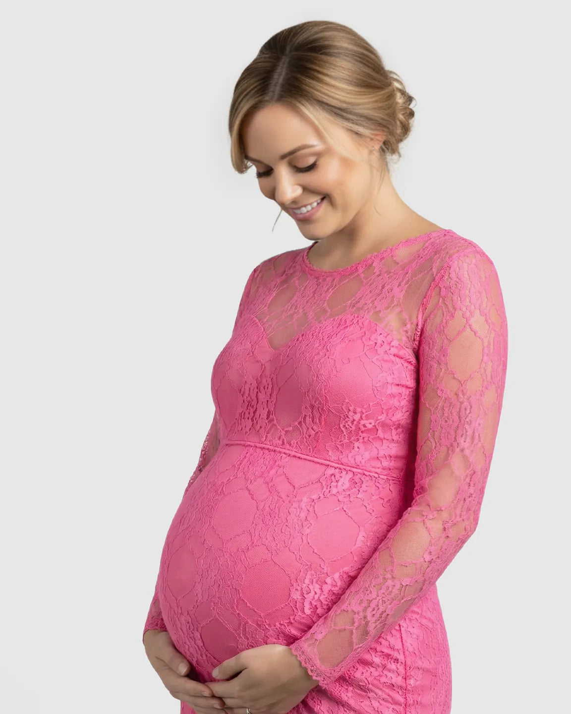 Sheer Lace Trumpet Maternity Photoshoot Gown