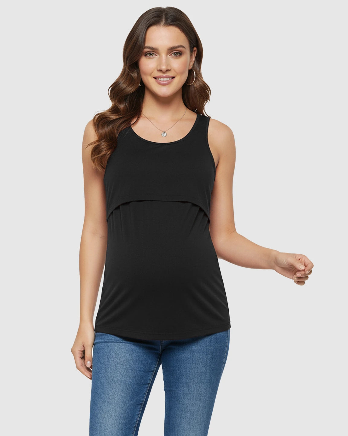 Pull-Up Nursing Access Loose Fit Tank Top