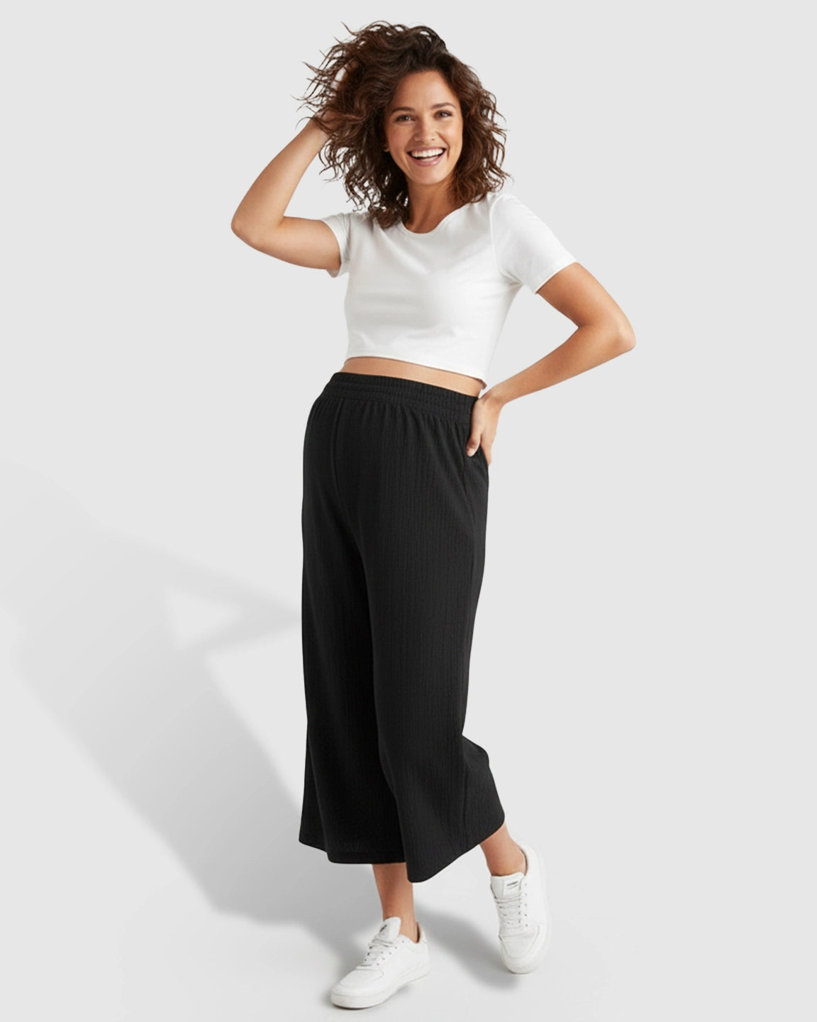 High-Waist Flowy Wide-Leg Maternity Pants