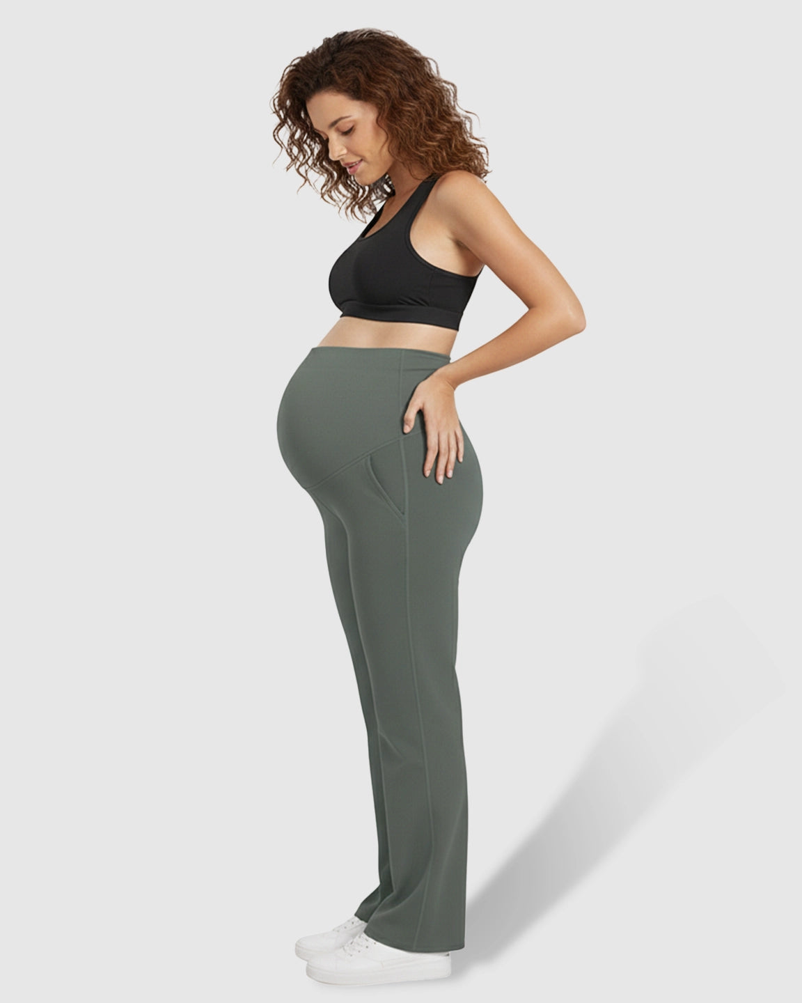 High Elastic Straight Leg Maternity Yoga Pants