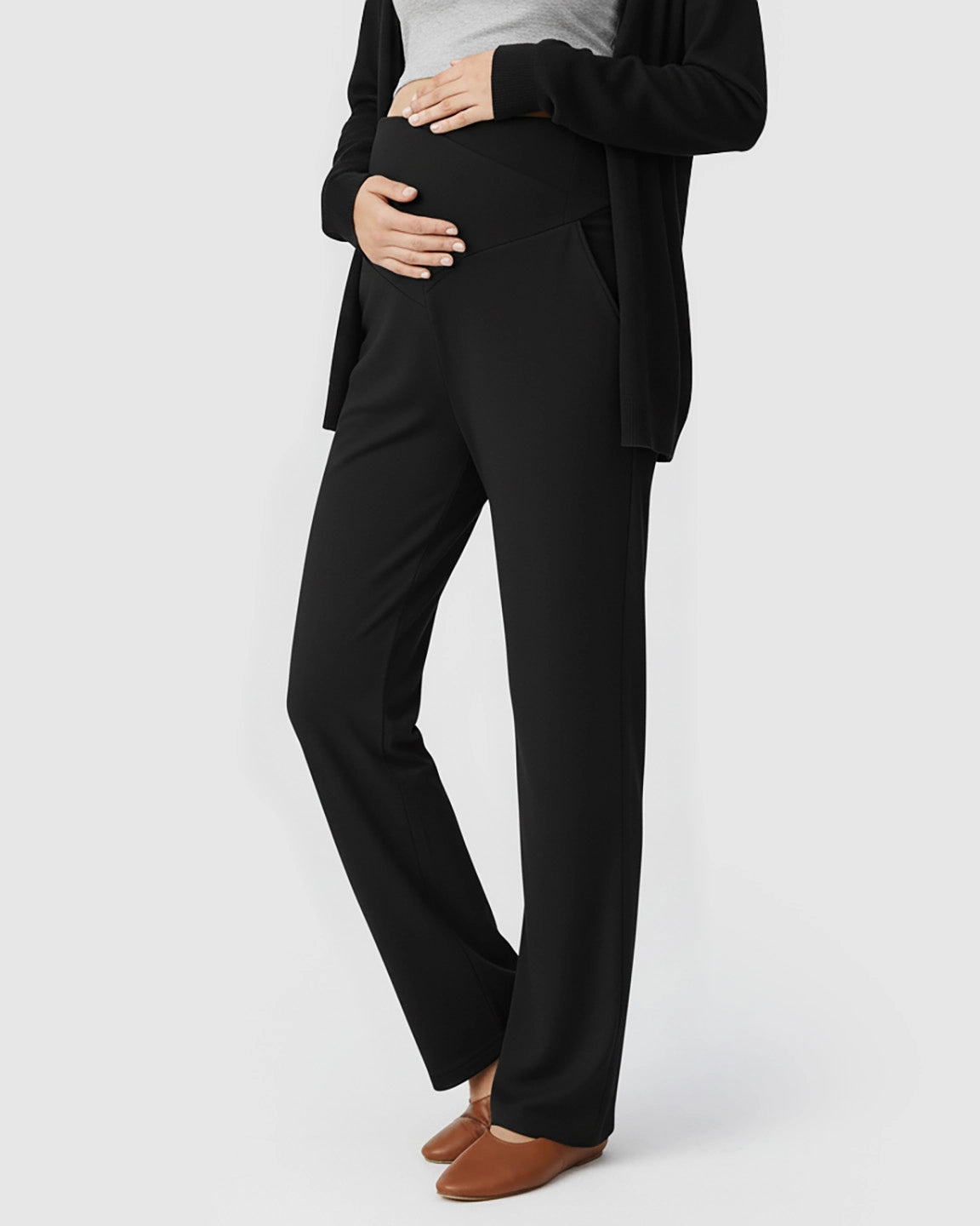 Crossover Waist Wide-Leg Maternity Lounge Pants