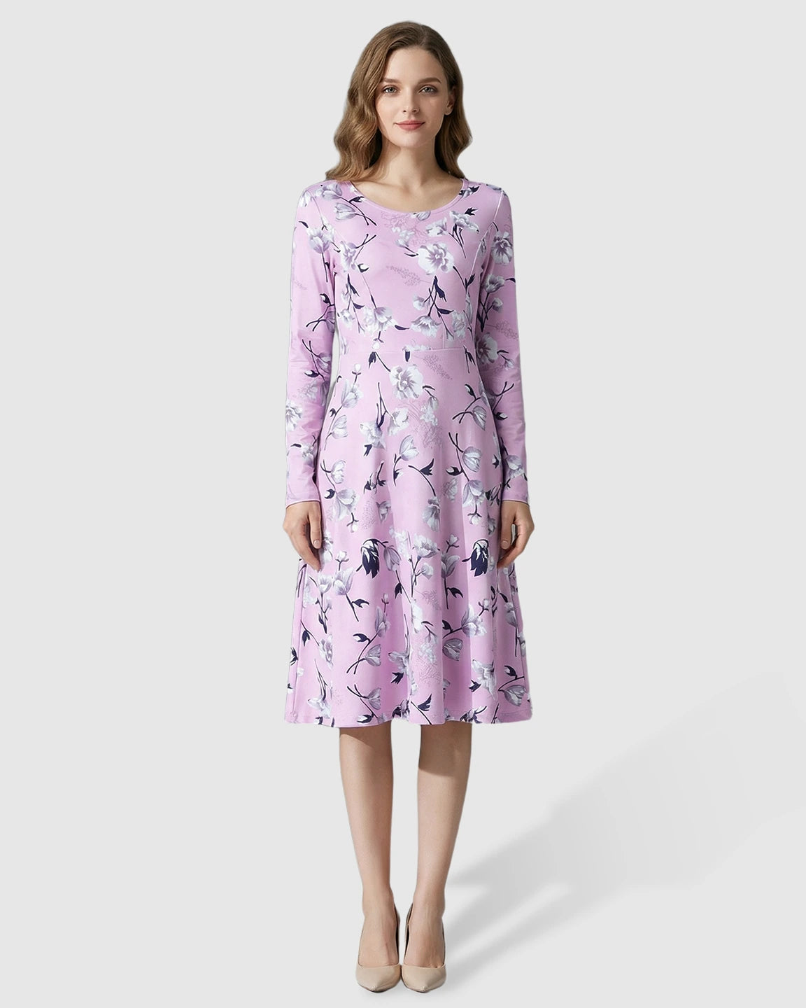 Scoop Neck Floral Nursing Dress