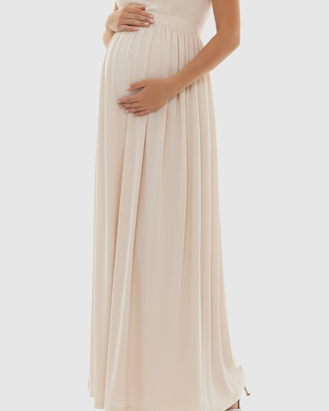 Scarf-Neck A-Line Maternity Gown