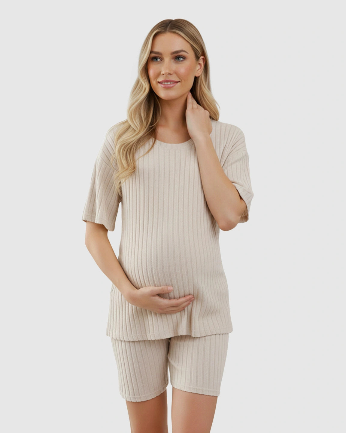 Ribbed Soft Knit Relaxed Maternity Lounge Set
