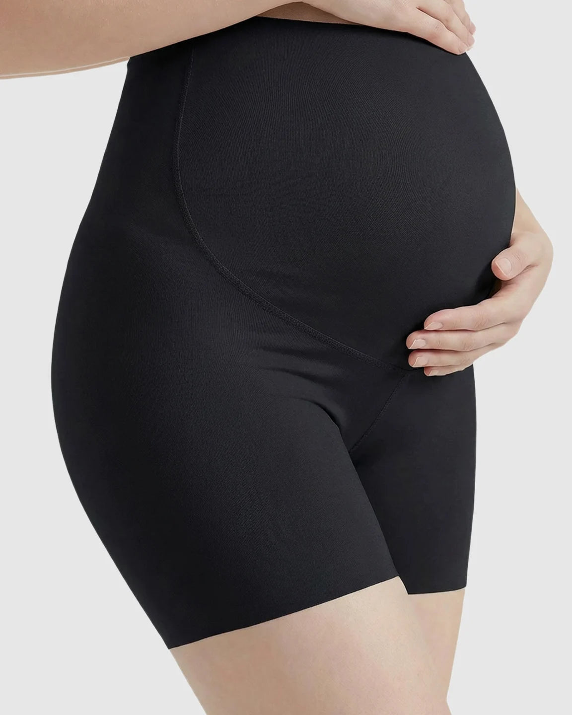High-Waist Belly Support Seamless Slim Fit Maternity Shorts