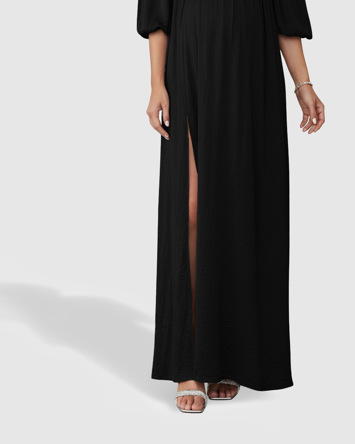 Off-Shoulder Elegant Maternity Maxi Dress