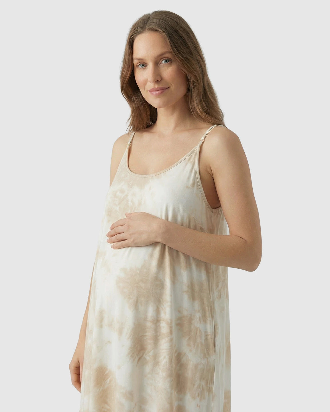 Spaghetti-Strap Relaxed Maternity Maxi Dress