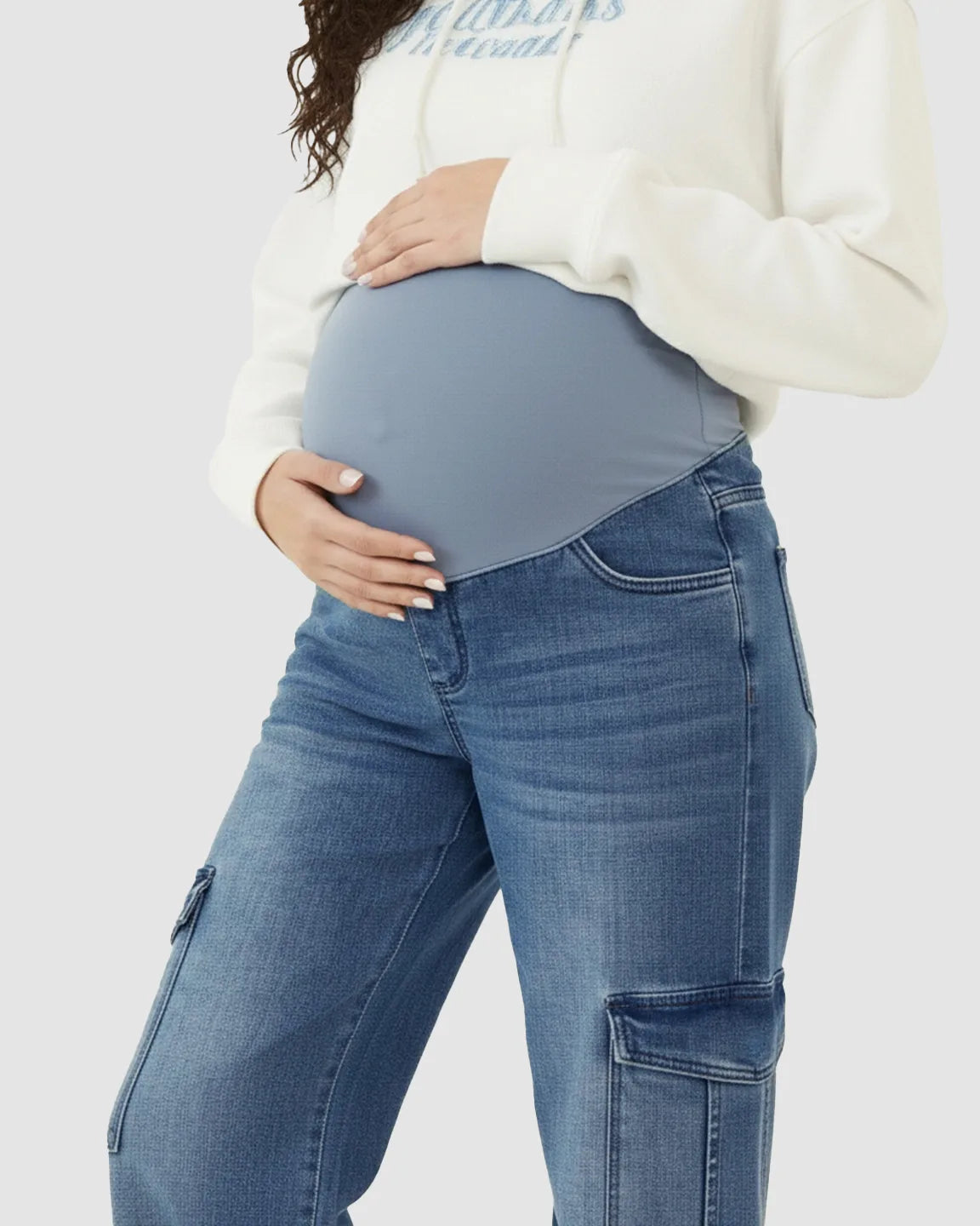 Vintage Loose Fit Cargo Maternity Jeans