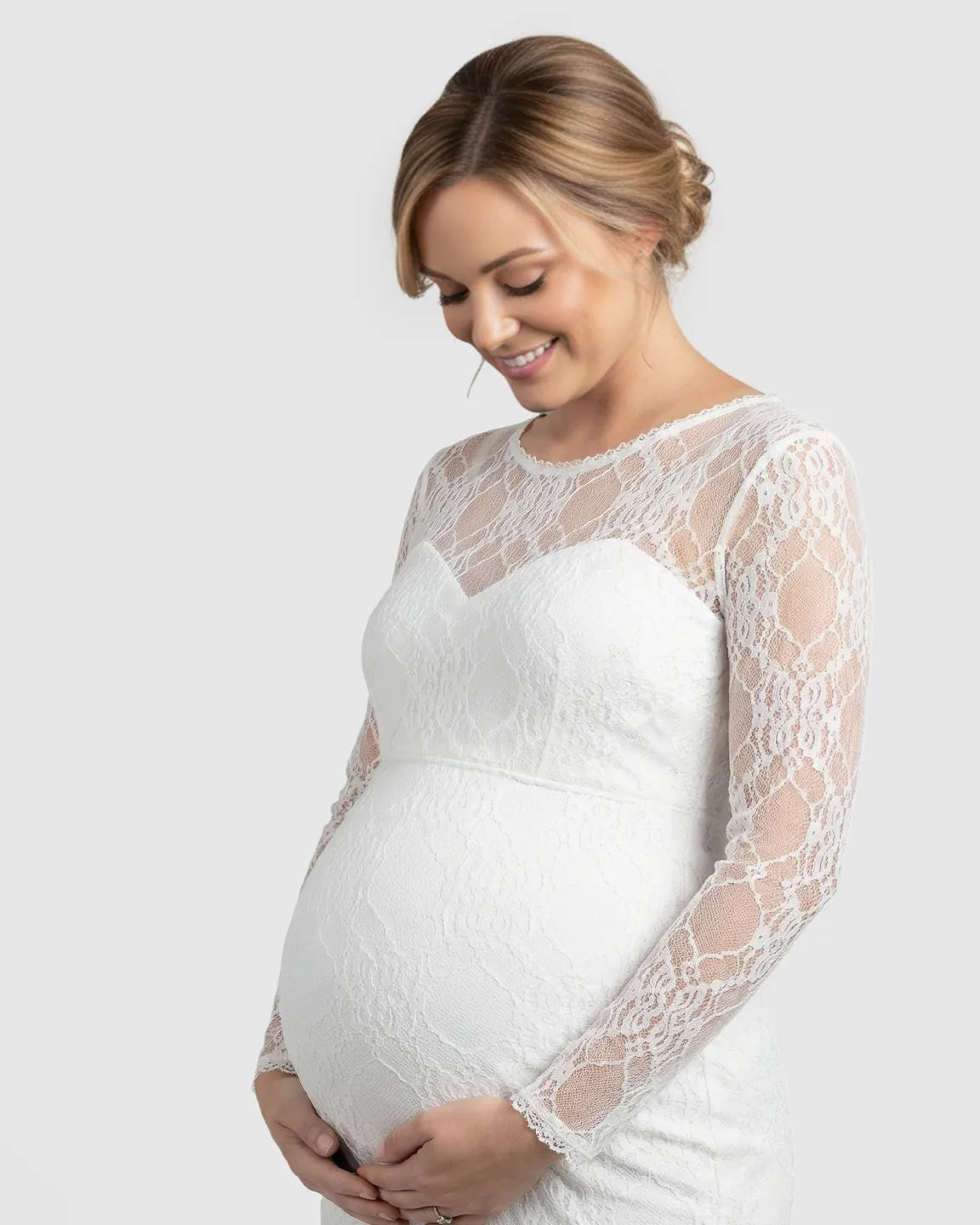 Sheer Lace Trumpet Maternity Photoshoot Gown