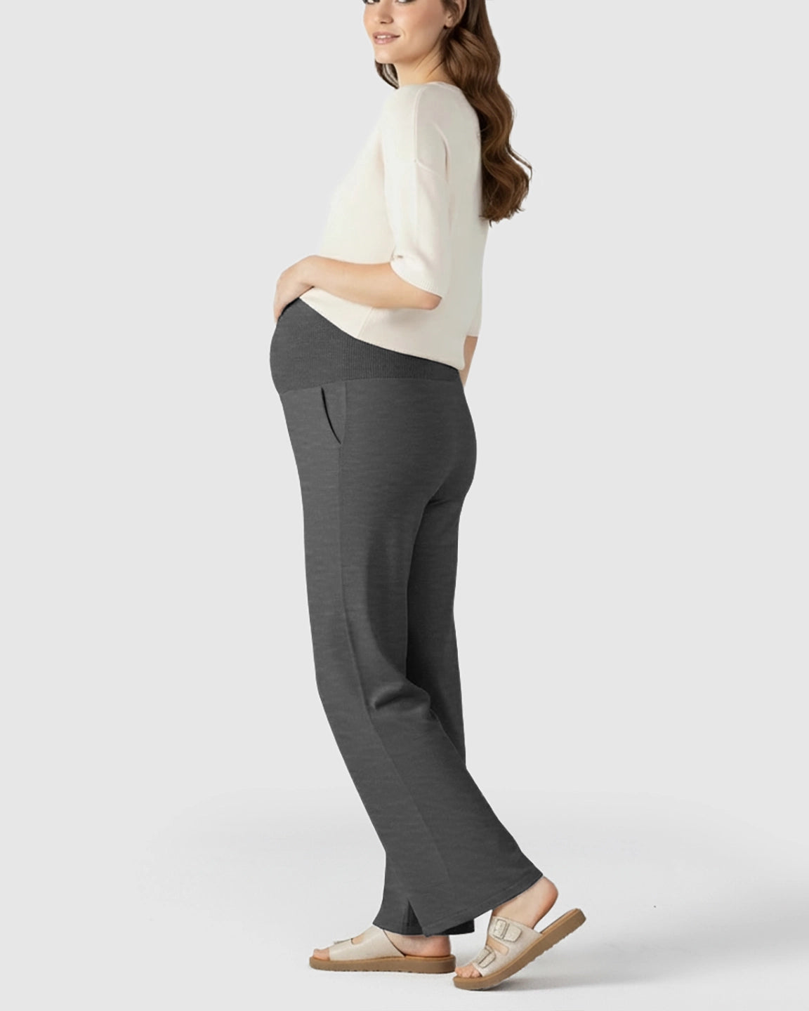 Over The Belly Wide-Leg Maternity Trouser