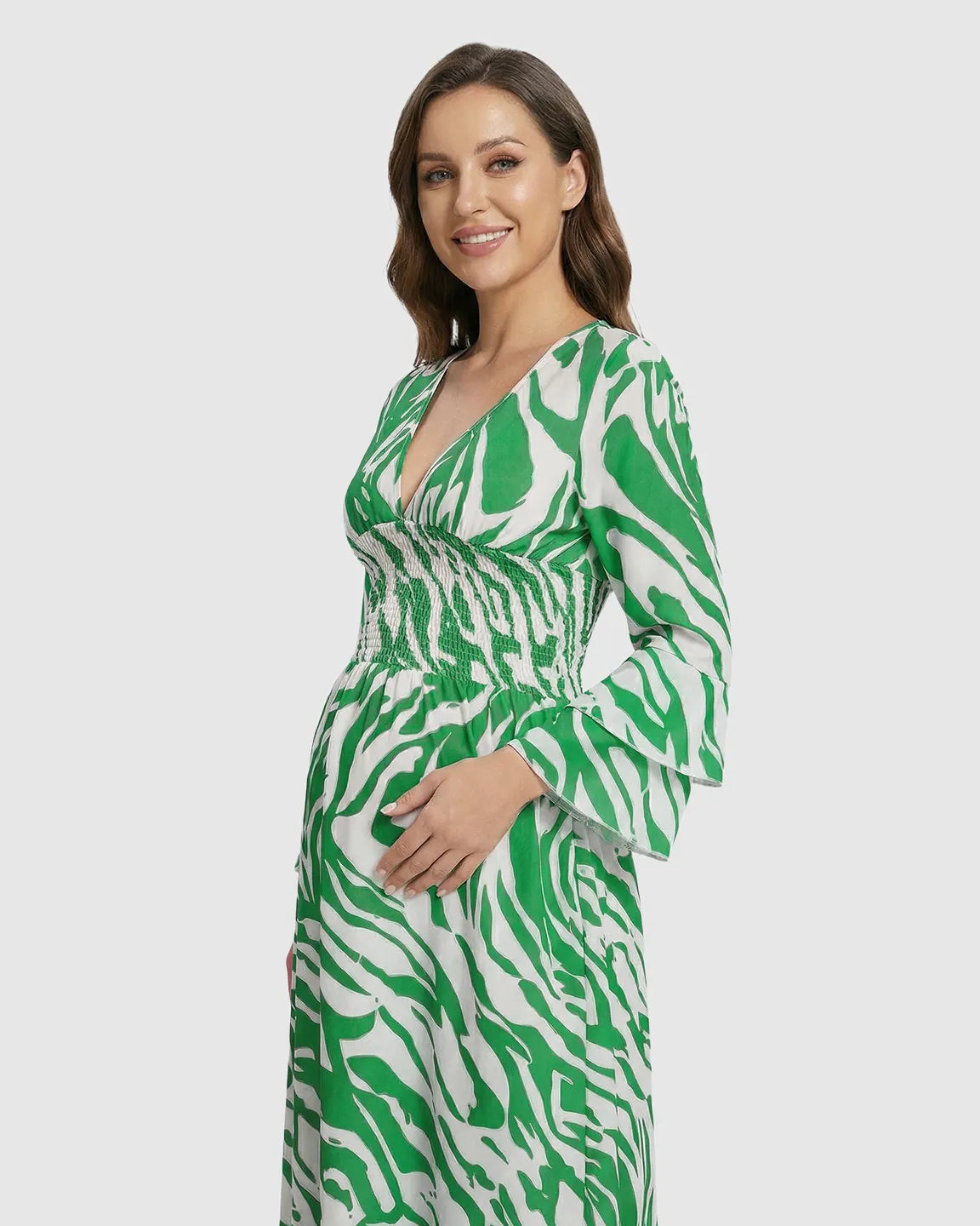 Bell Sleeve Loose Fit Maternity Maxi Dress