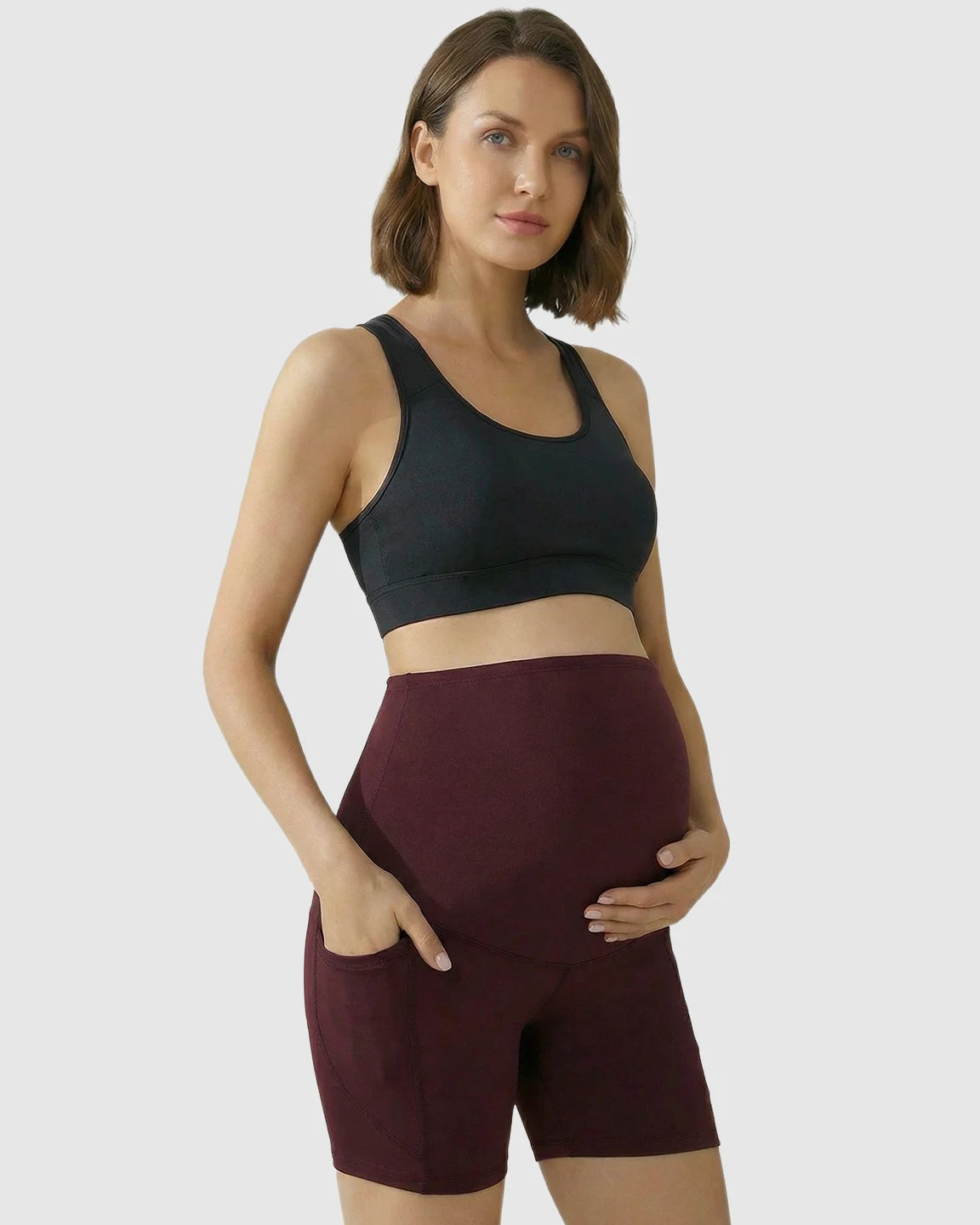 High-Waist Supportive Maternity Shorts