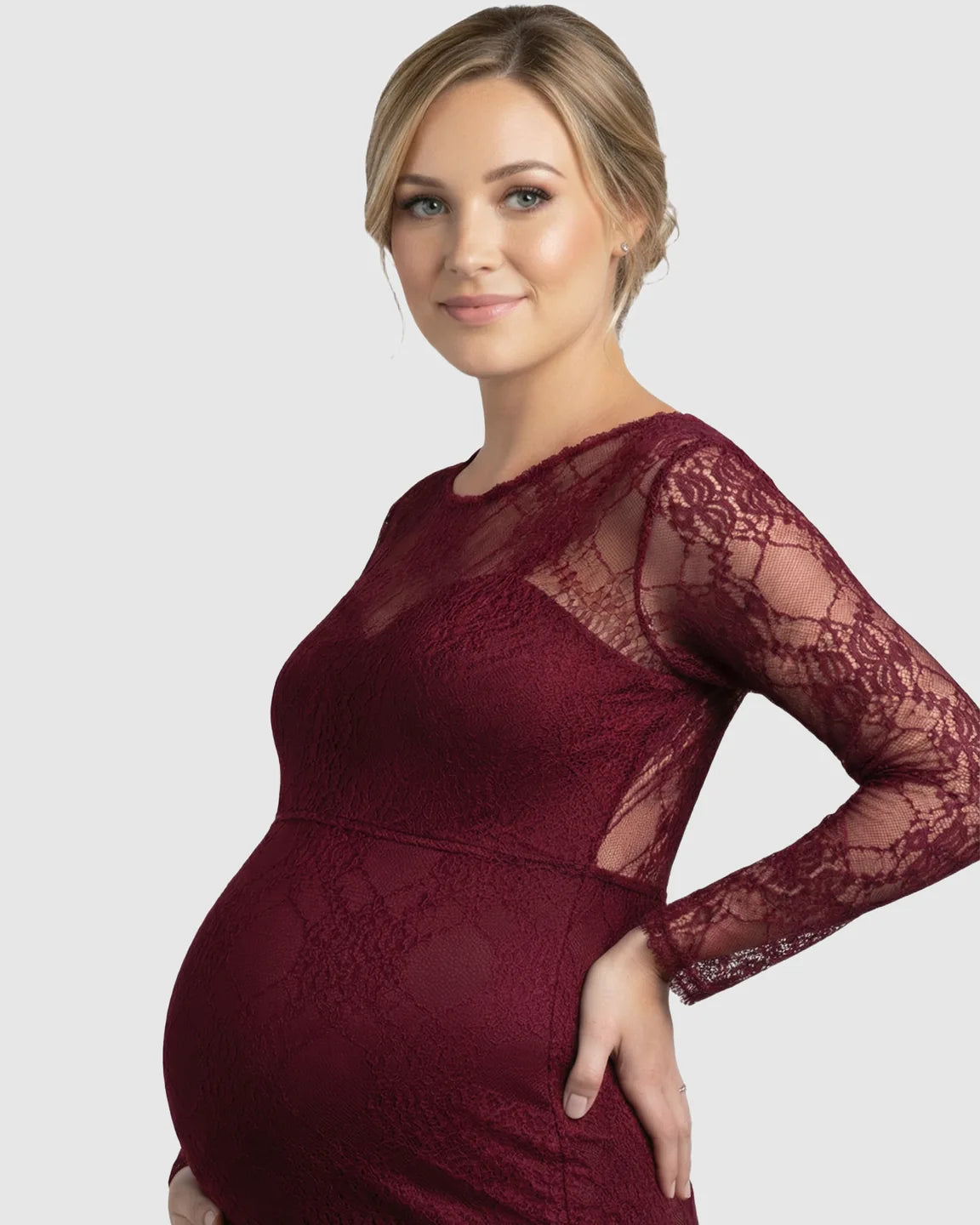 Sheer Lace Trumpet Maternity Photoshoot Gown