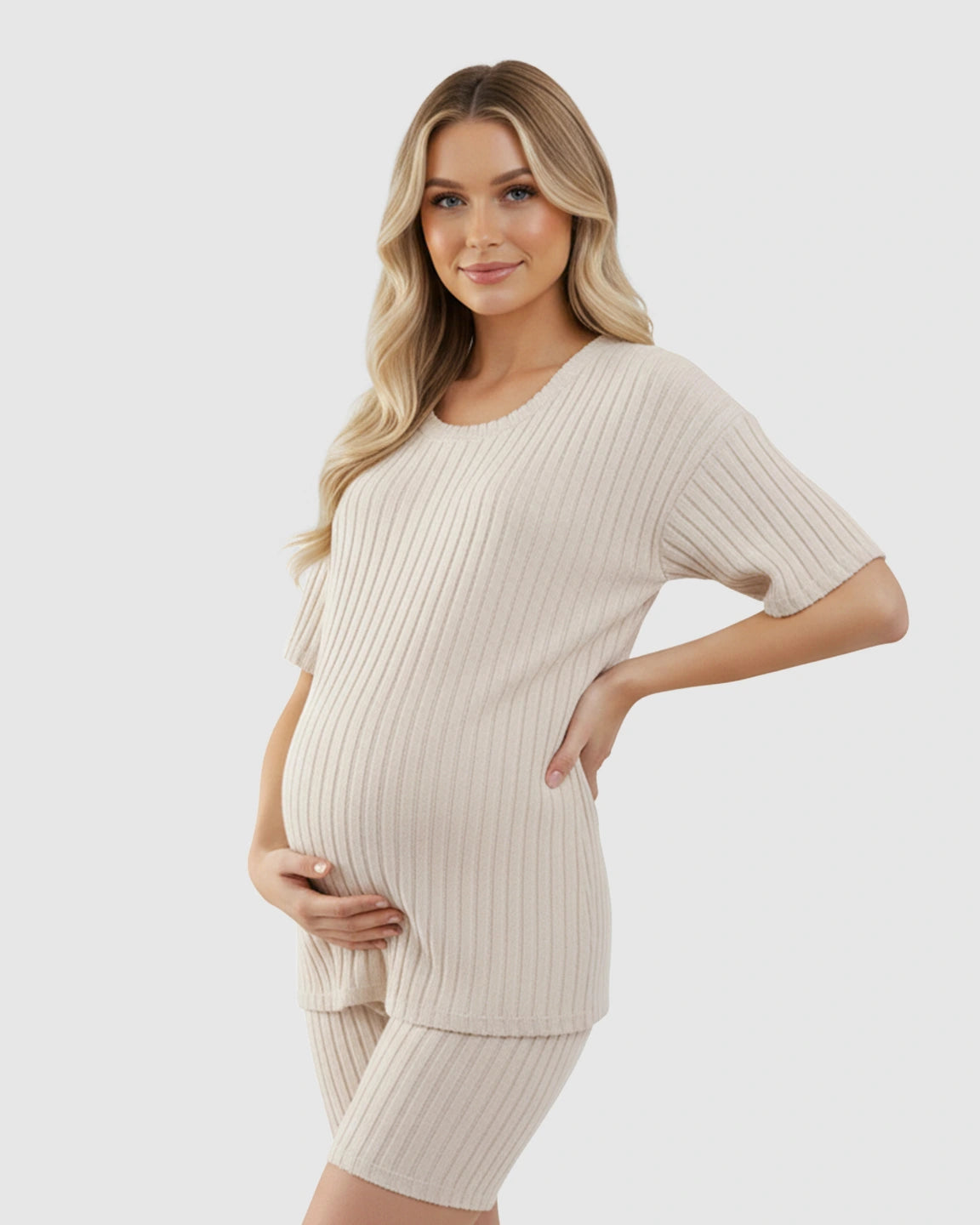 Ribbed Soft Knit Relaxed Maternity Lounge Set