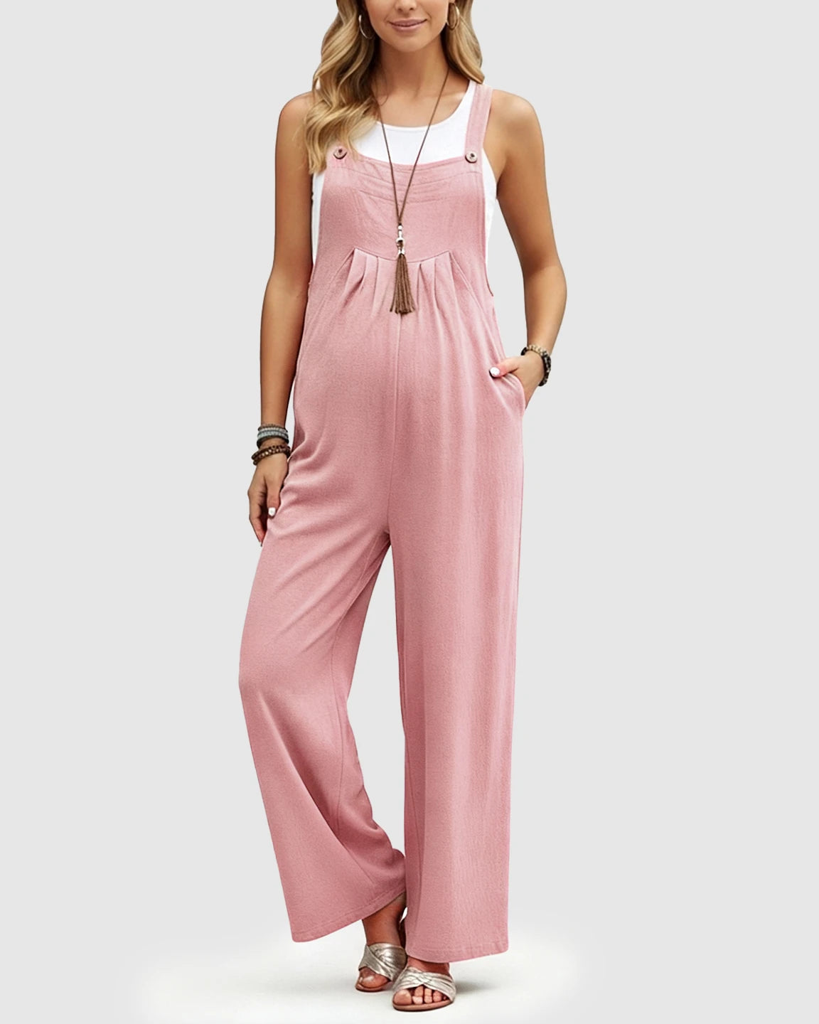 Cotton Drape Maternity Jumpsuit