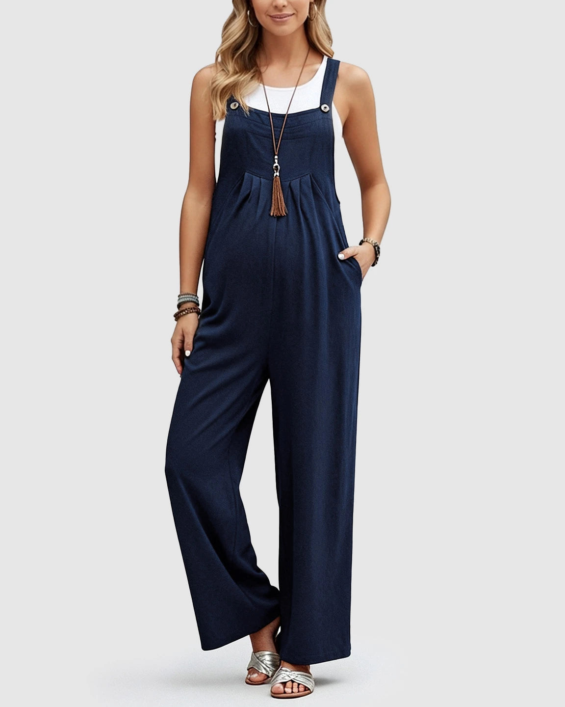 Cotton Drape Maternity Jumpsuit